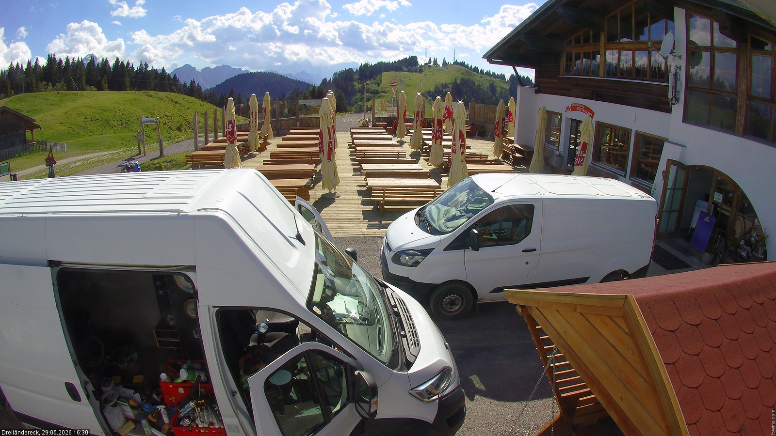 Archived image Webcam Mountain Restaurant Dreiländereck