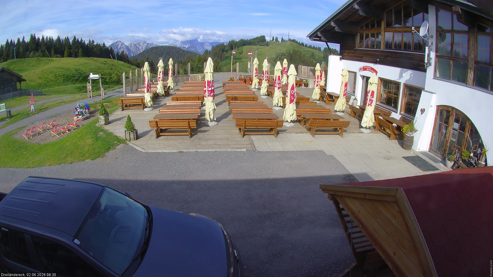 Archived image Webcam Mountain Restaurant Dreiländereck