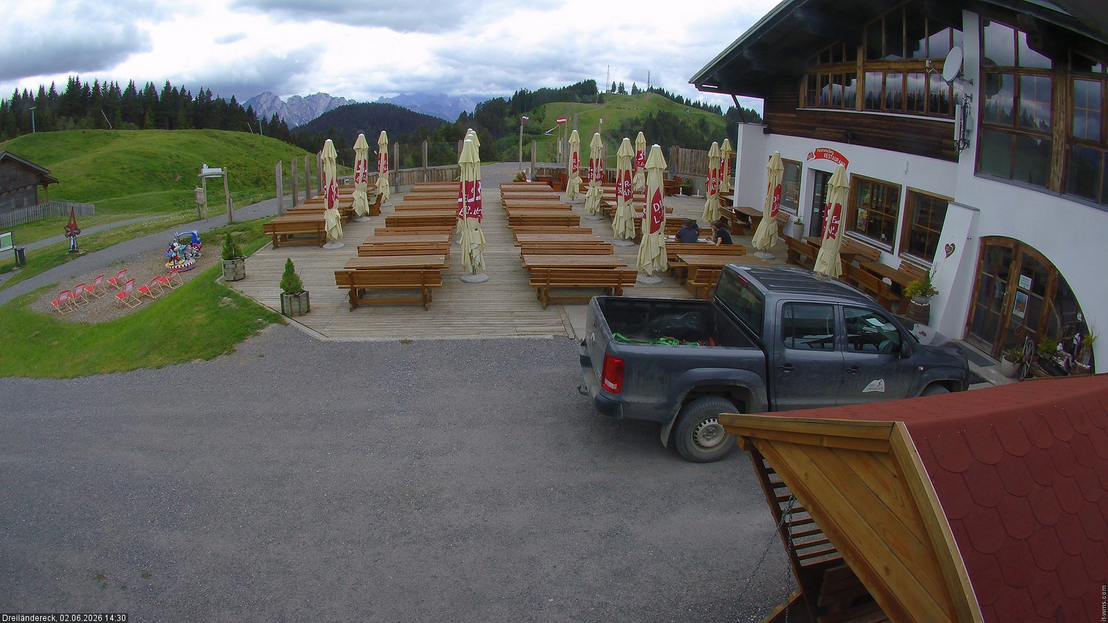 Archived image Webcam Mountain Restaurant Dreiländereck