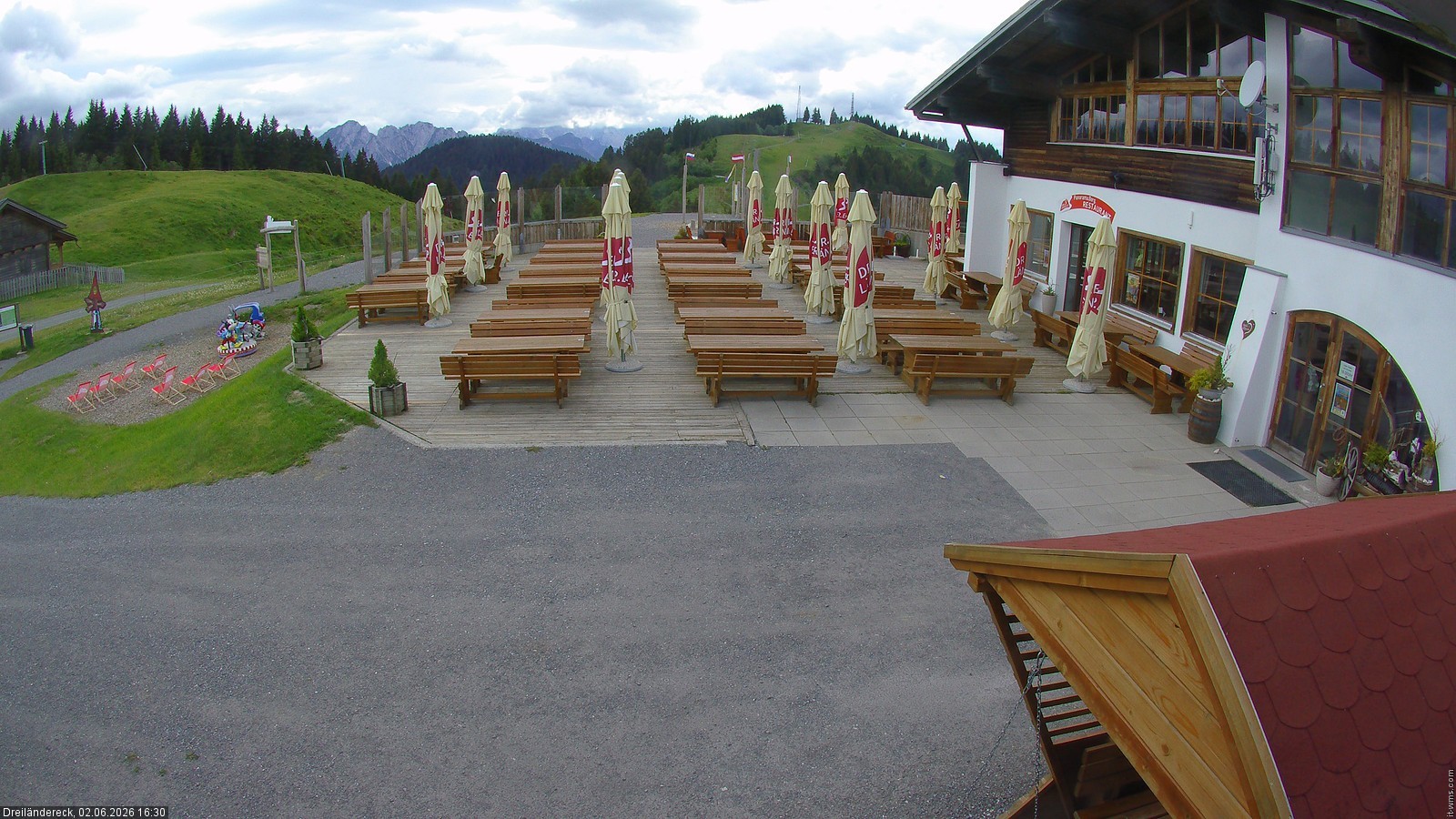 Archived image Webcam Mountain Restaurant Dreiländereck