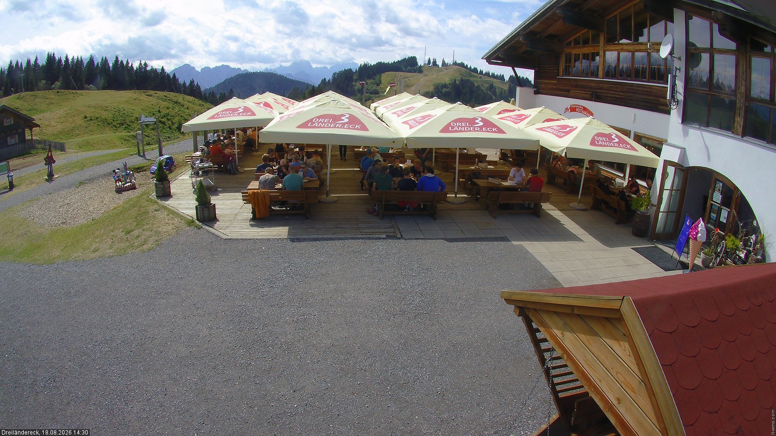 Archived image Webcam Mountain Restaurant Dreiländereck