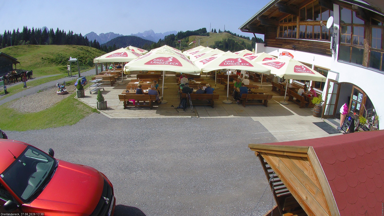 Archived image Webcam Mountain Restaurant Dreiländereck