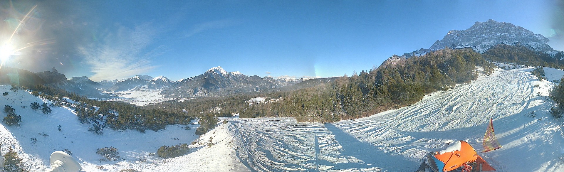 Archiv Foto Webcam Weißlähnabfahrt, Skigebiet Ehrwald