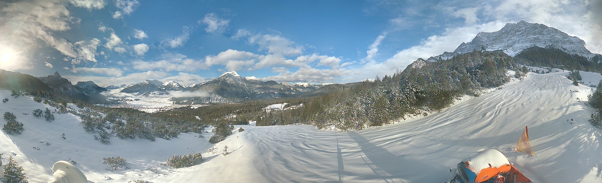 Archiv Foto Webcam Weißlähnabfahrt, Skigebiet Ehrwald