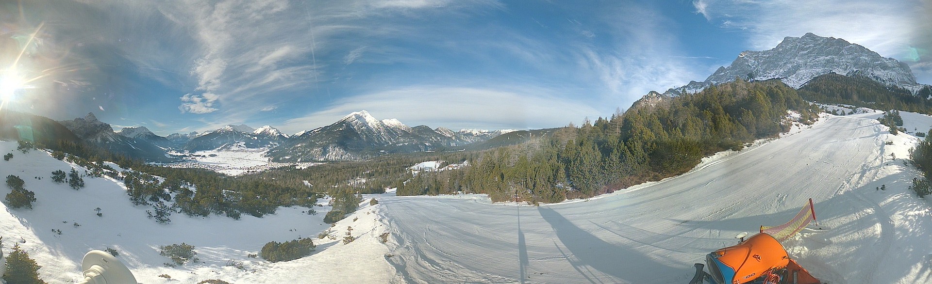 Archiv Foto Webcam Weißlähnabfahrt, Skigebiet Ehrwald
