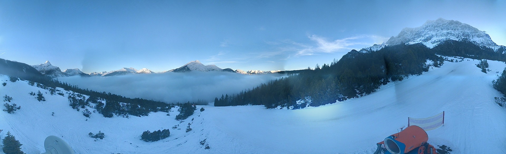 Archiv Foto Webcam Weißlähnabfahrt, Skigebiet Ehrwald