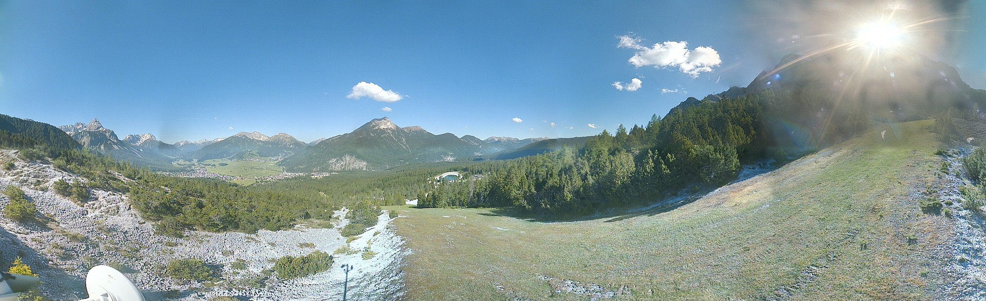 Archiv Foto Webcam Weißlähnabfahrt, Skigebiet Ehrwald