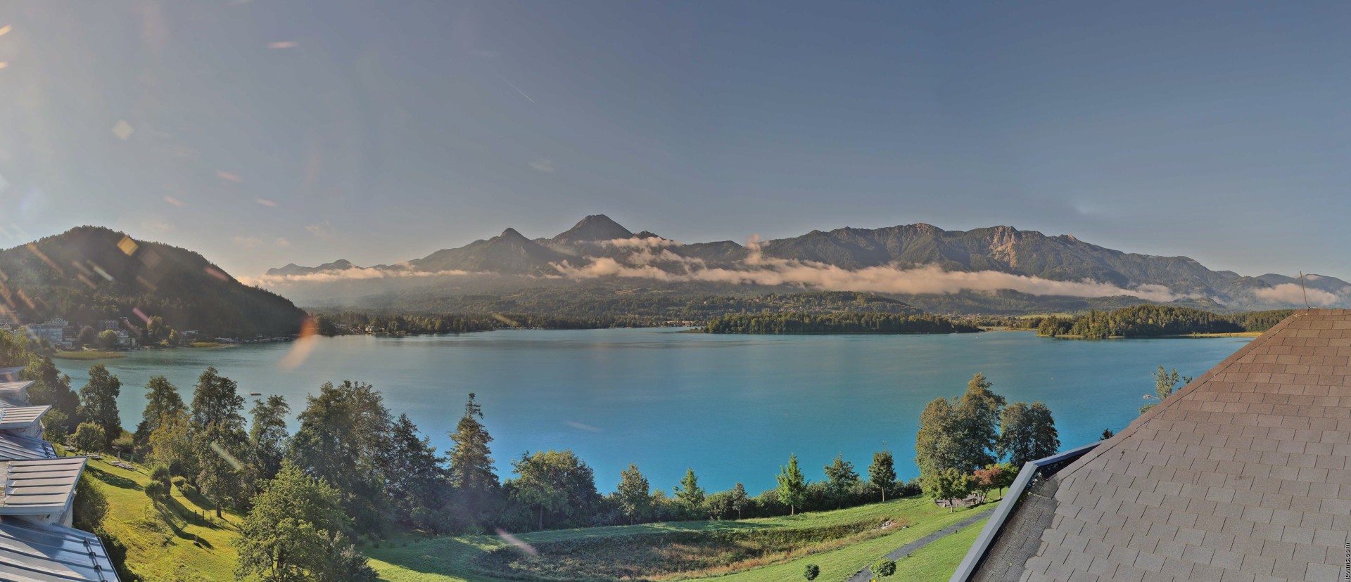 Archived image Webcam Faaker See lake, view direction south