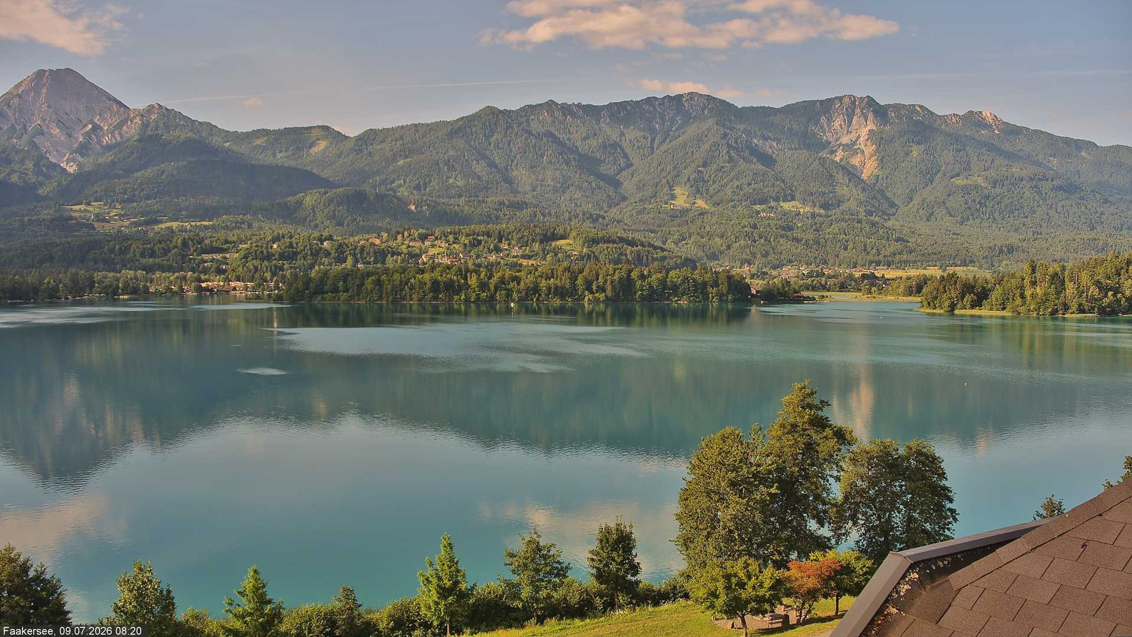 Archived image Webcam Faaker See lake, near Villach