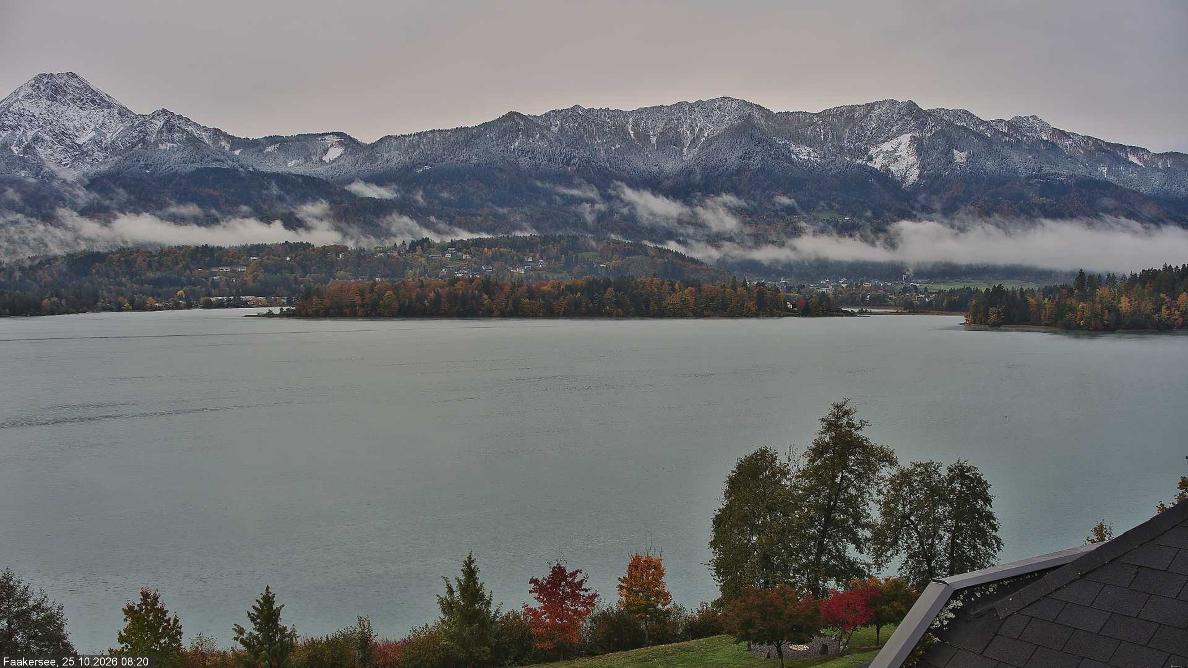 Archived image Webcam Faaker See lake, near Villach