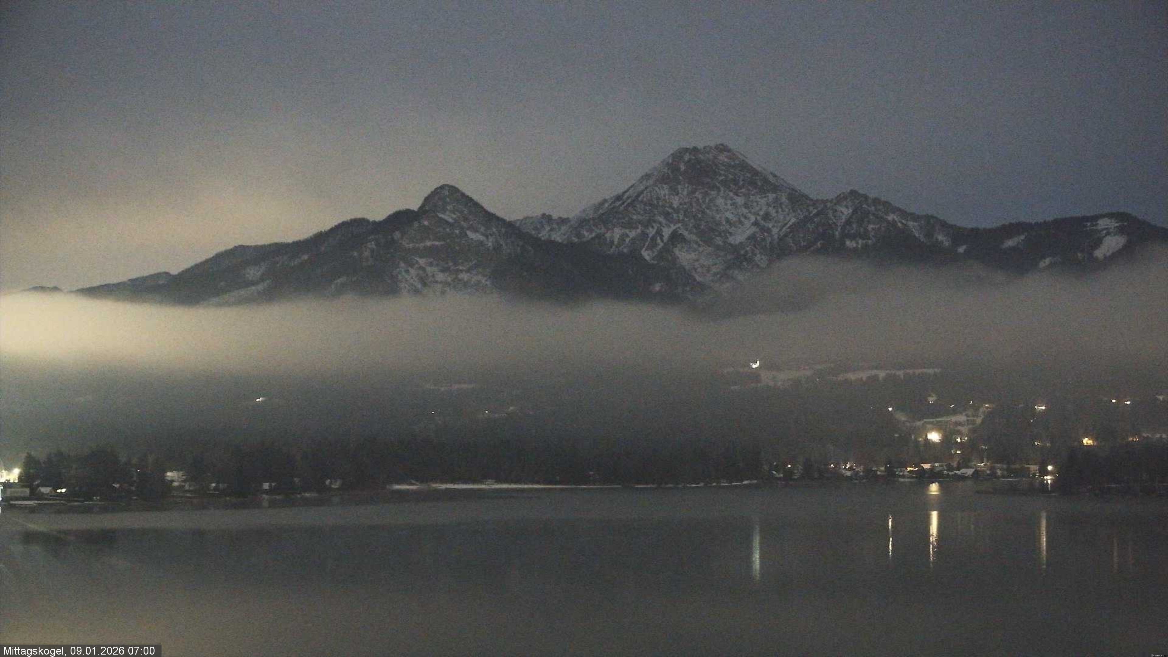 Archiv Foto Webcam Faaker See, Blickrichtung Mittagskogel