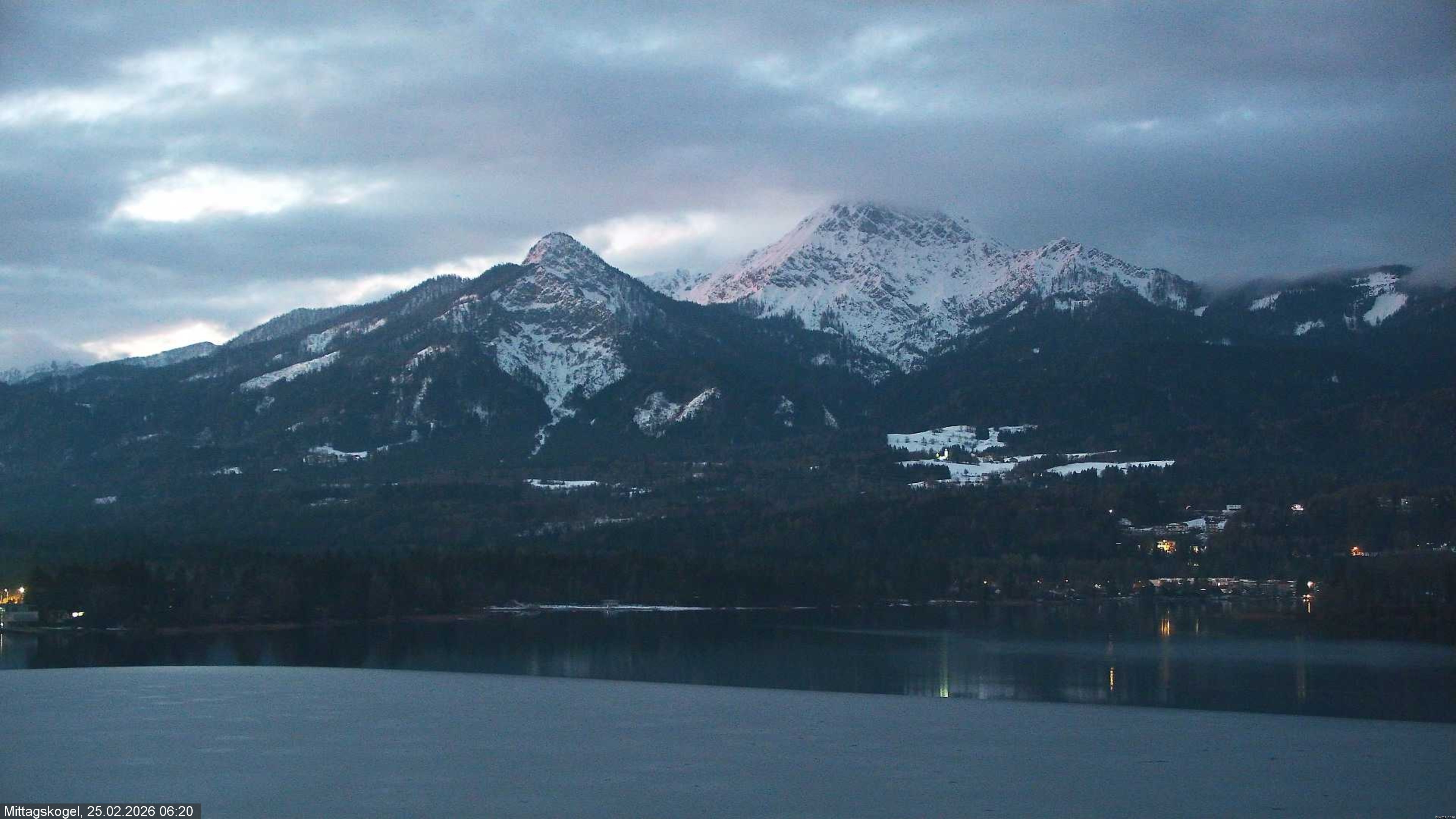 Archiv Foto Webcam Faaker See, Blickrichtung Mittagskogel