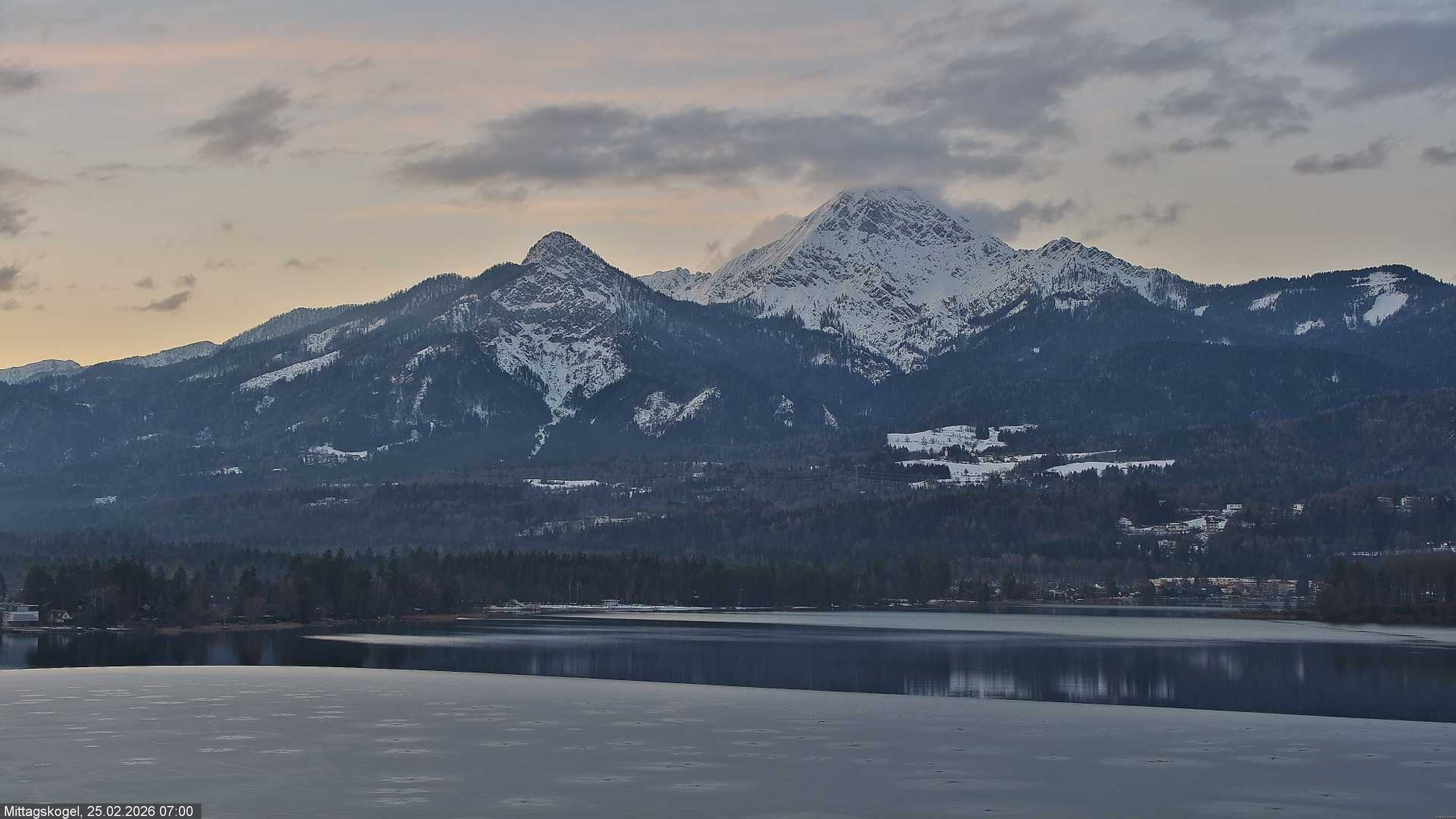 Archiv Foto Webcam Faaker See, Blickrichtung Mittagskogel