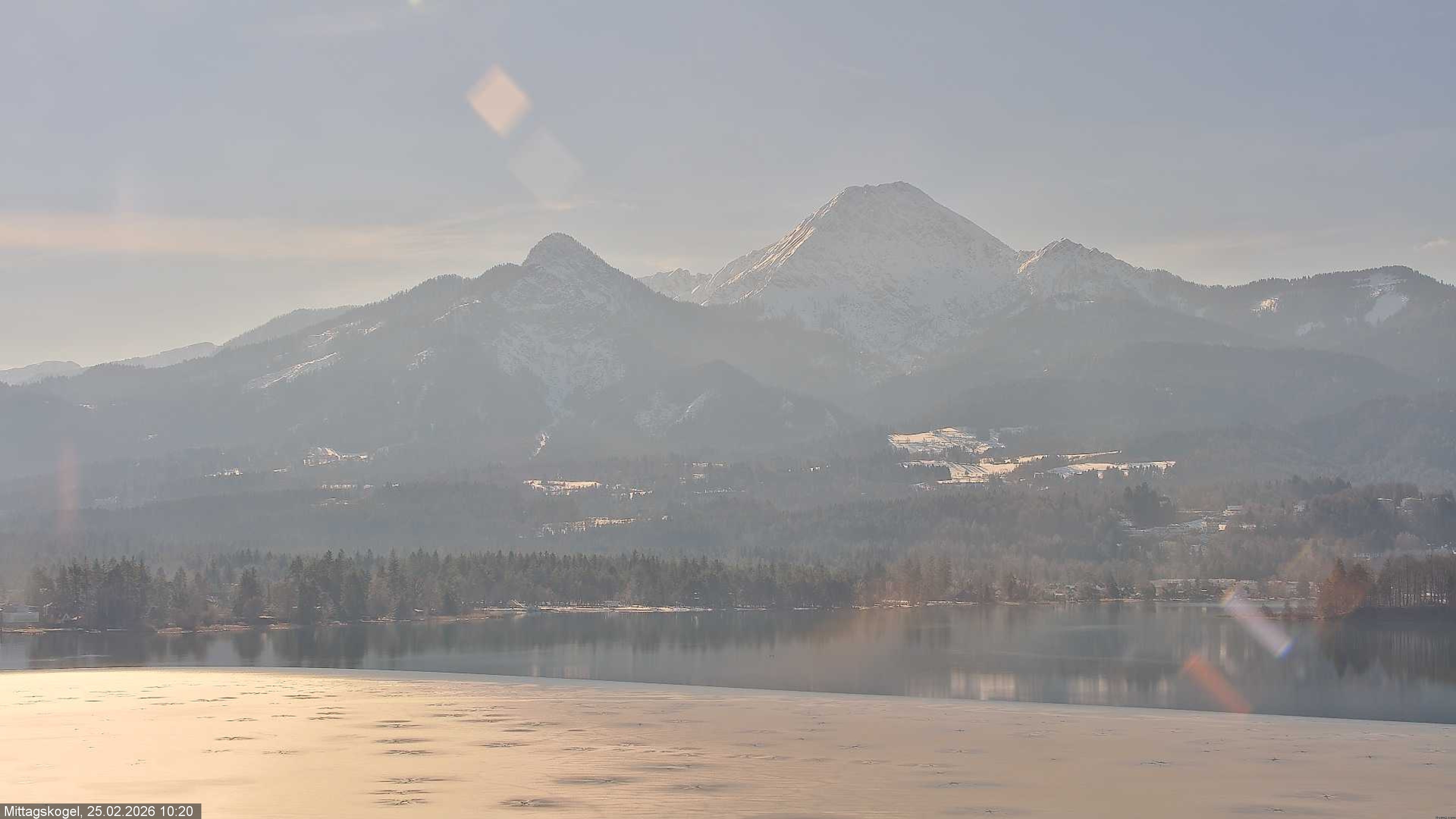 Archiv Foto Webcam Faaker See, Blickrichtung Mittagskogel