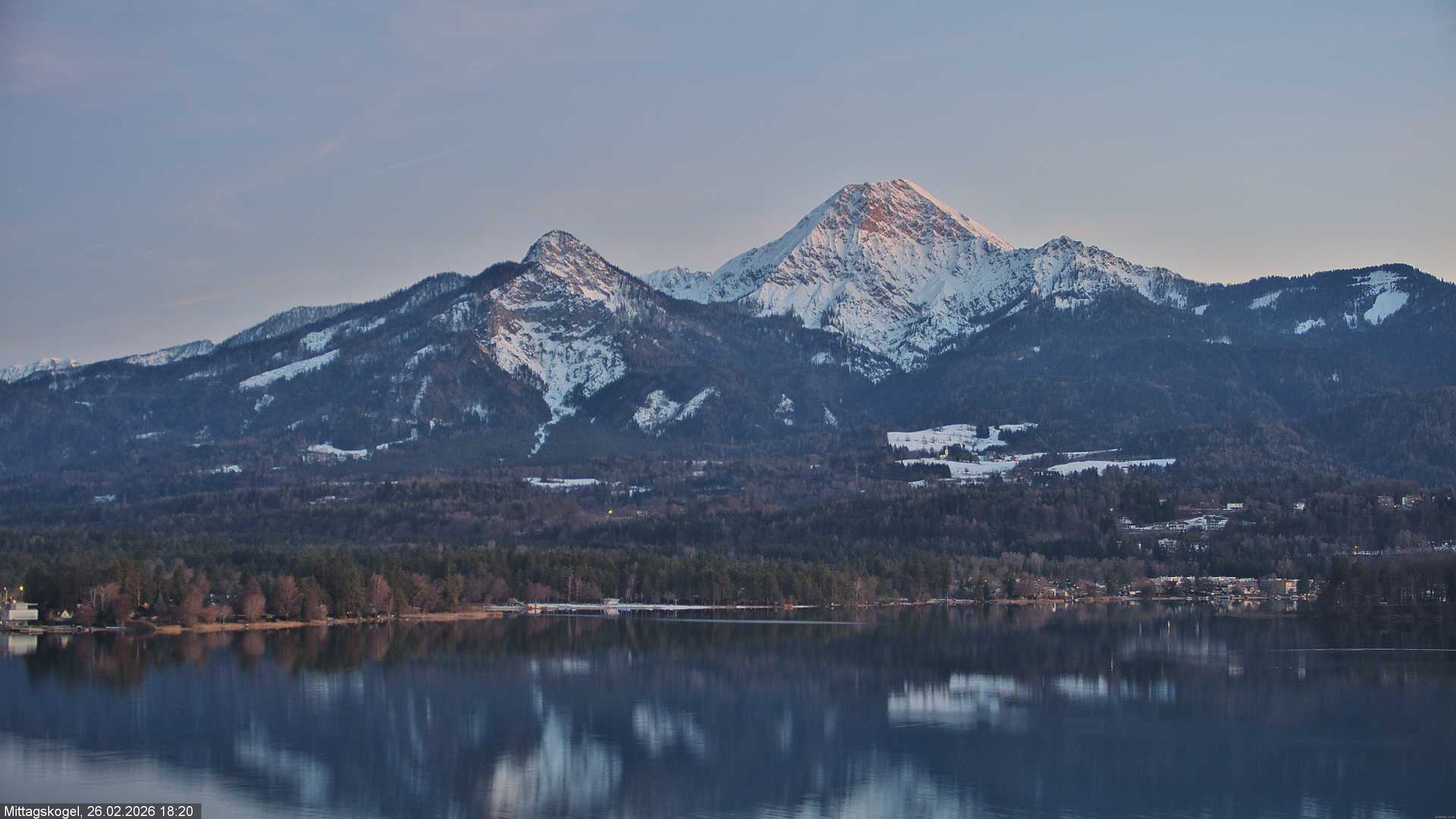 Archiv Foto Webcam Faaker See, Blickrichtung Mittagskogel