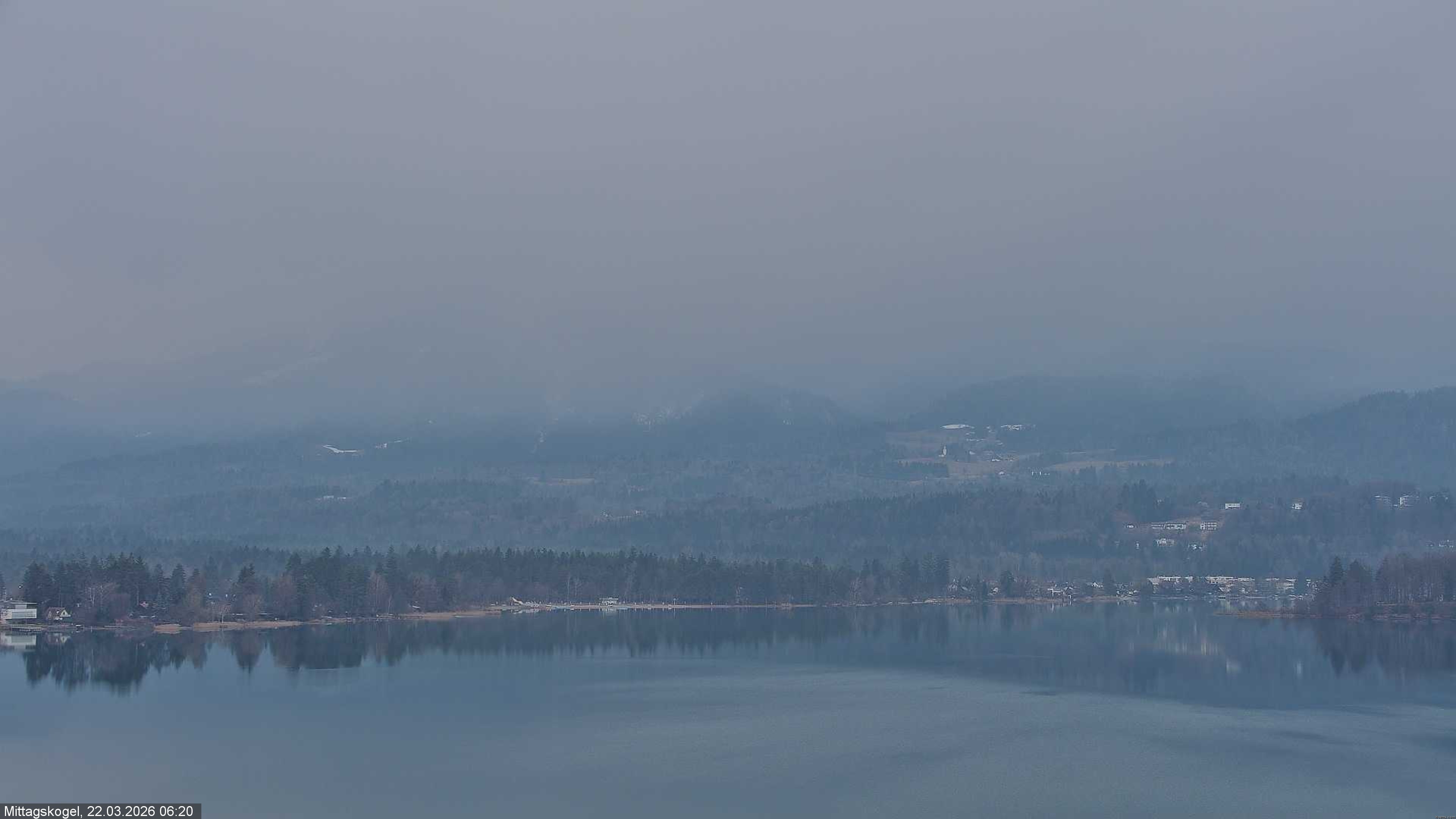 Archiv Foto Webcam Faaker See, Blickrichtung Mittagskogel