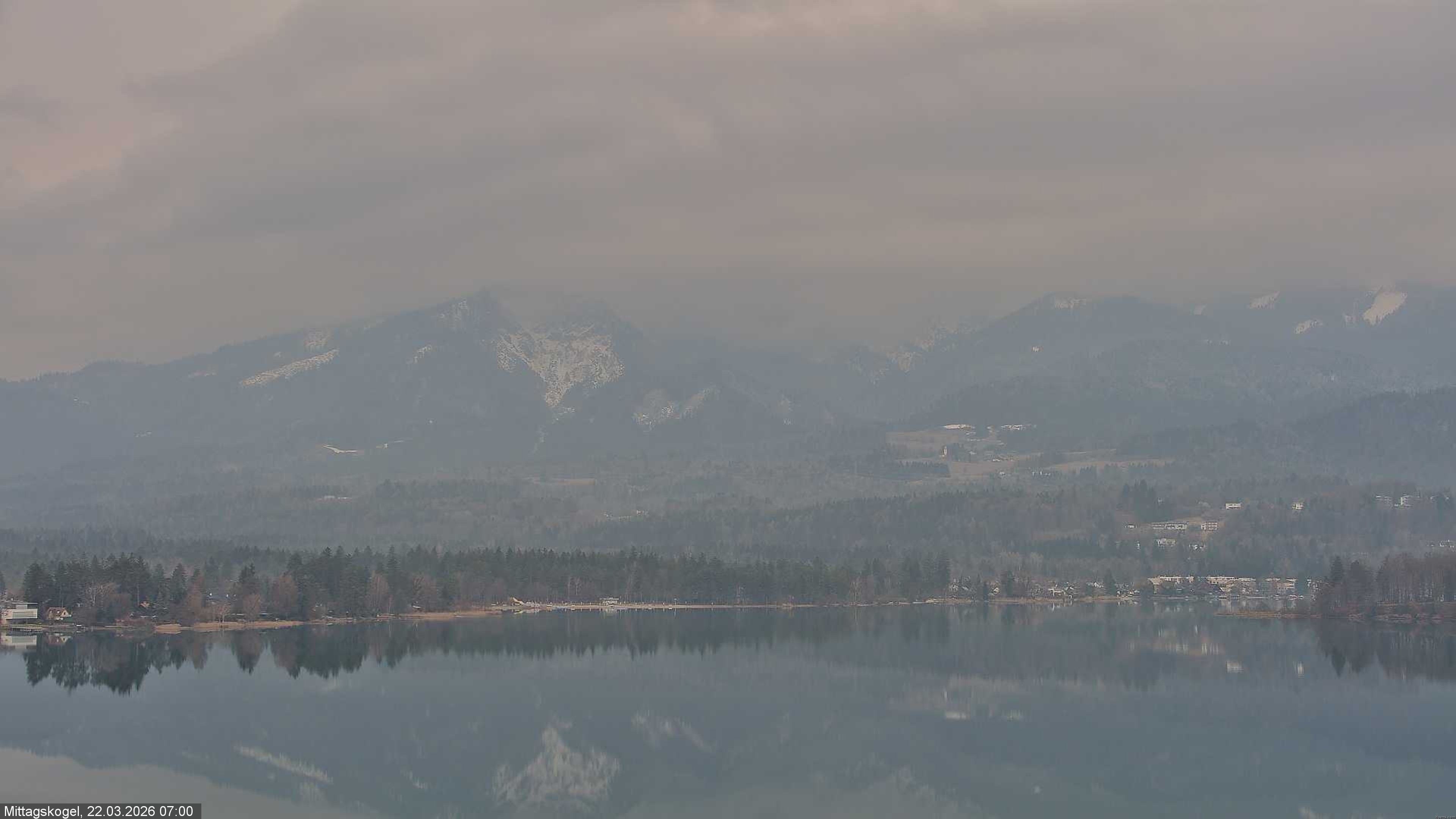 Archiv Foto Webcam Faaker See, Blickrichtung Mittagskogel