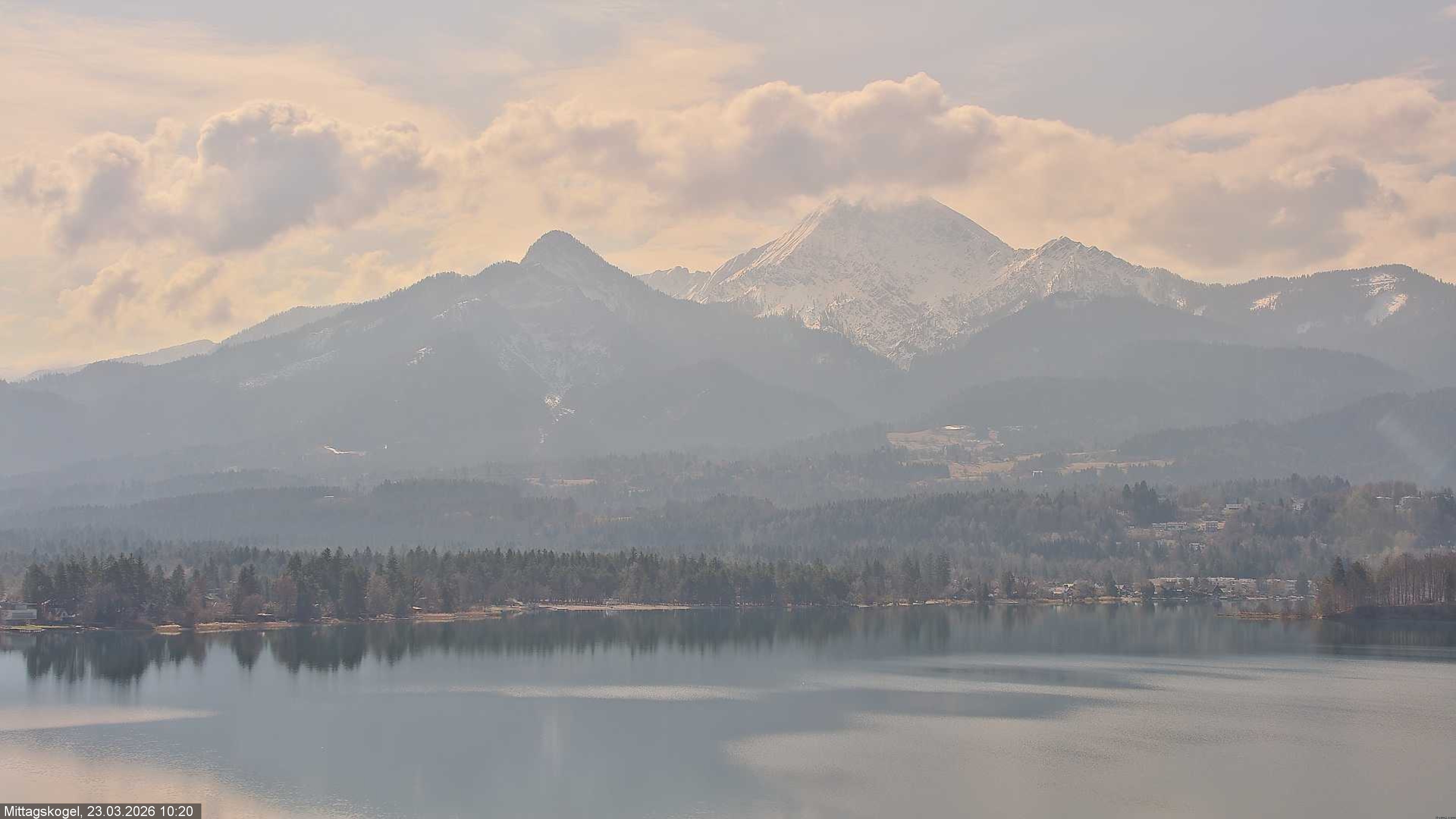 Archiv Foto Webcam Faaker See, Blickrichtung Mittagskogel
