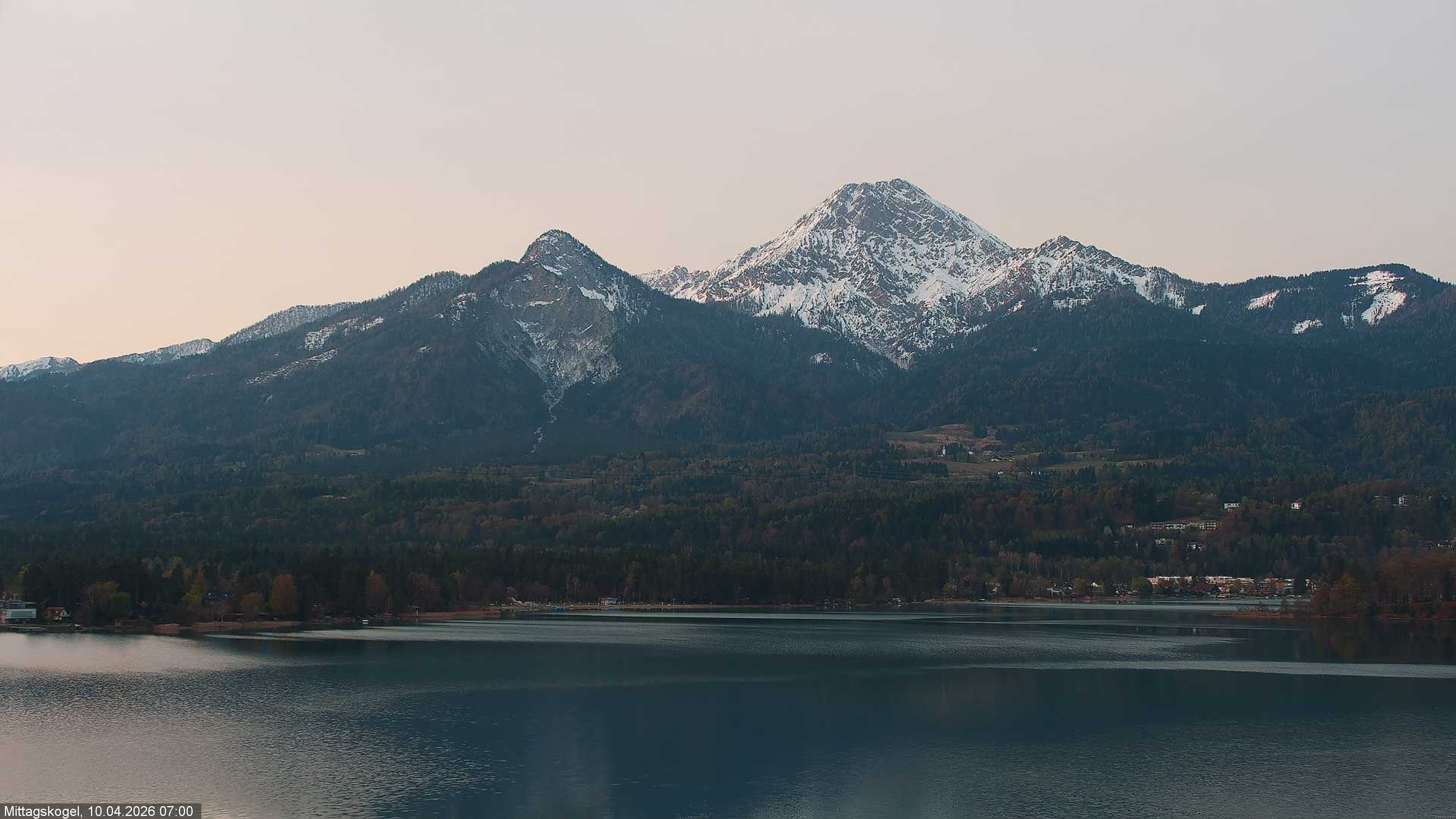 Archiv Foto Webcam Faaker See, Blickrichtung Mittagskogel