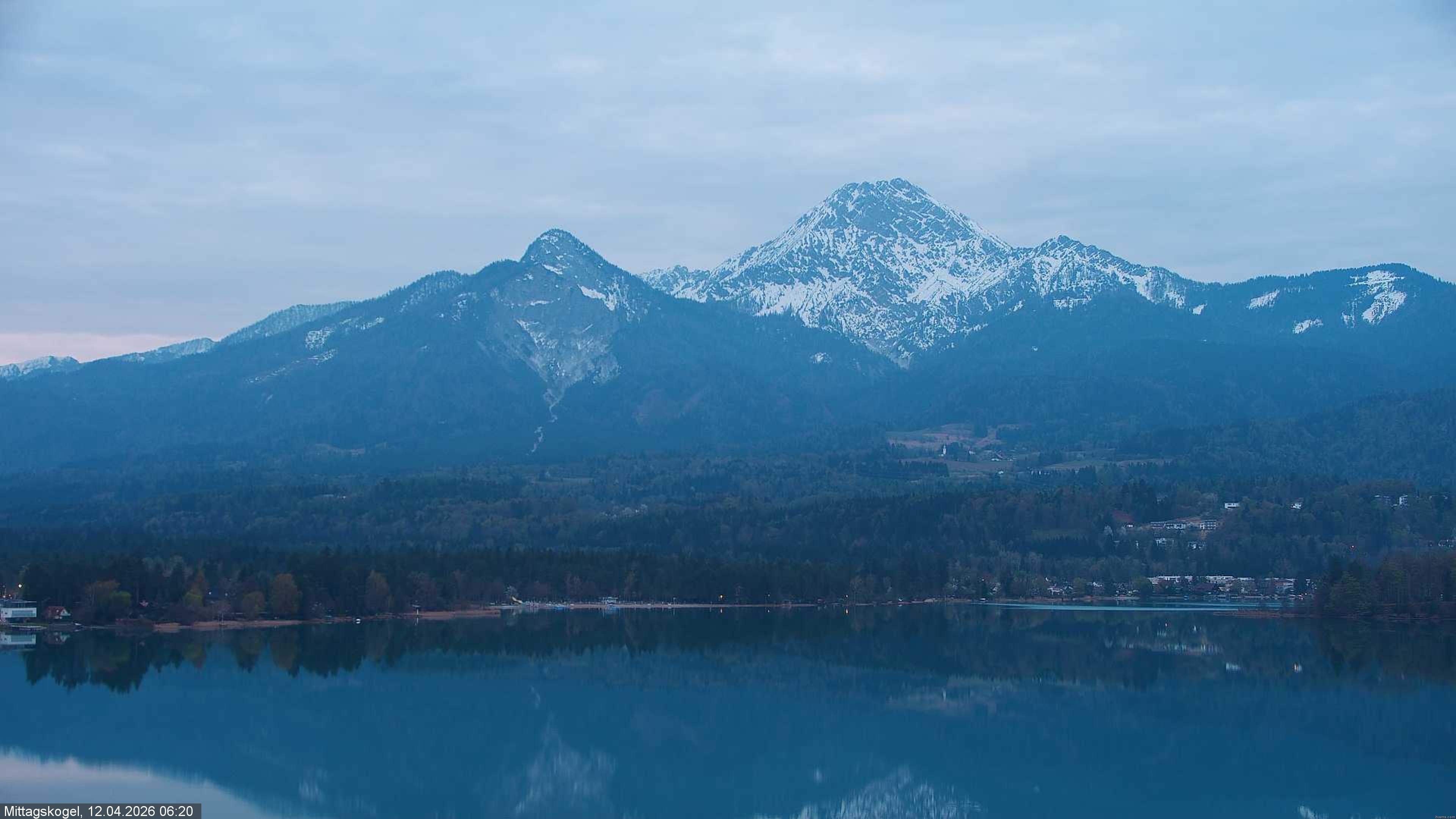 Archiv Foto Webcam Faaker See, Blickrichtung Mittagskogel