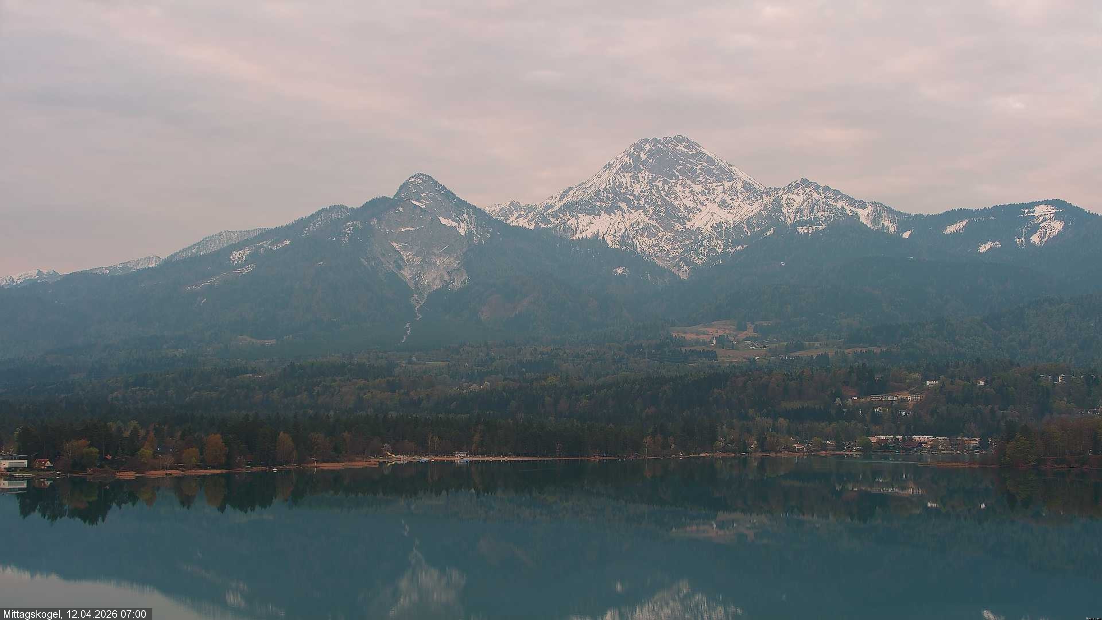 Archiv Foto Webcam Faaker See, Blickrichtung Mittagskogel