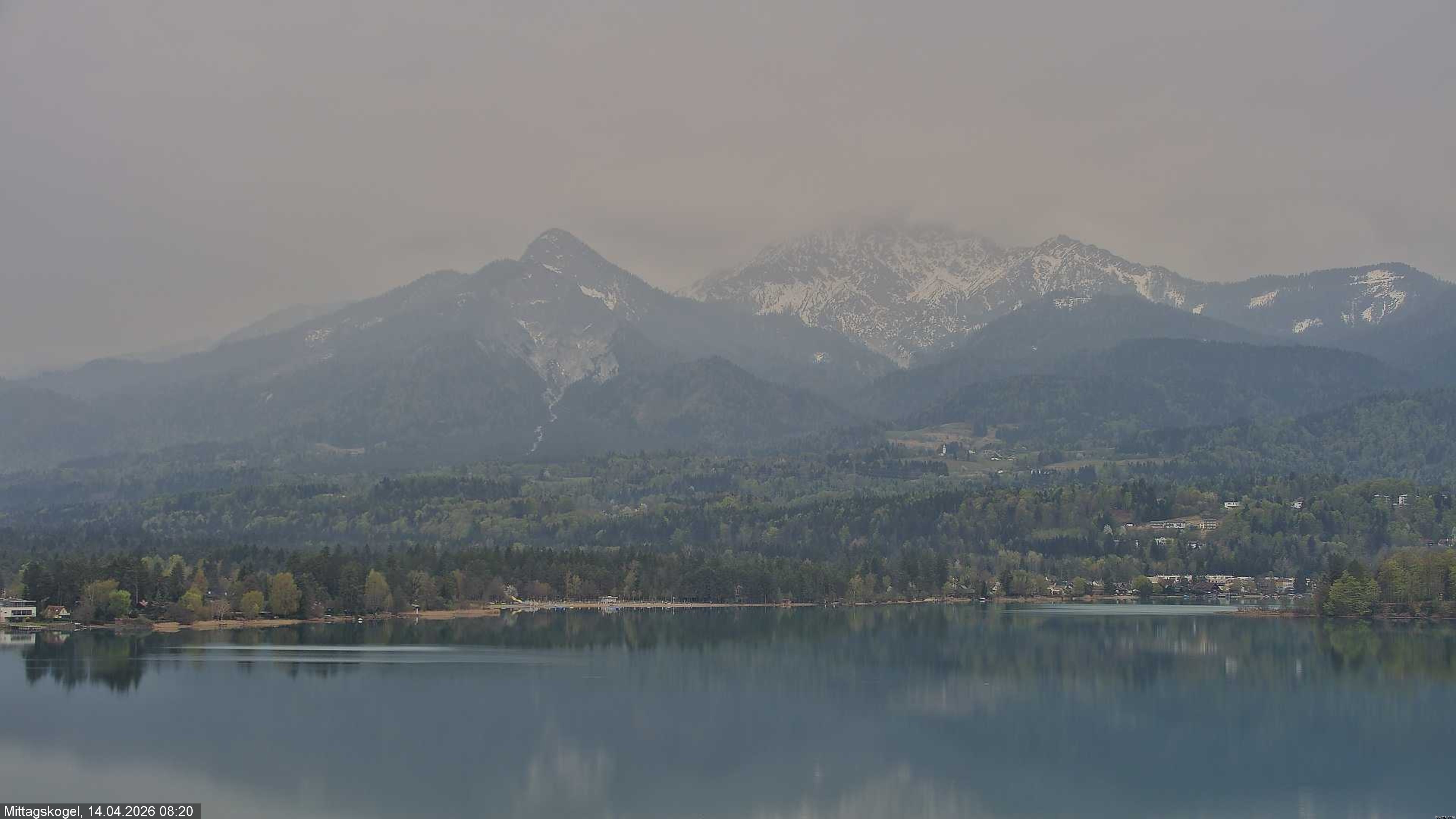 Archiv Foto Webcam Faaker See, Blickrichtung Mittagskogel