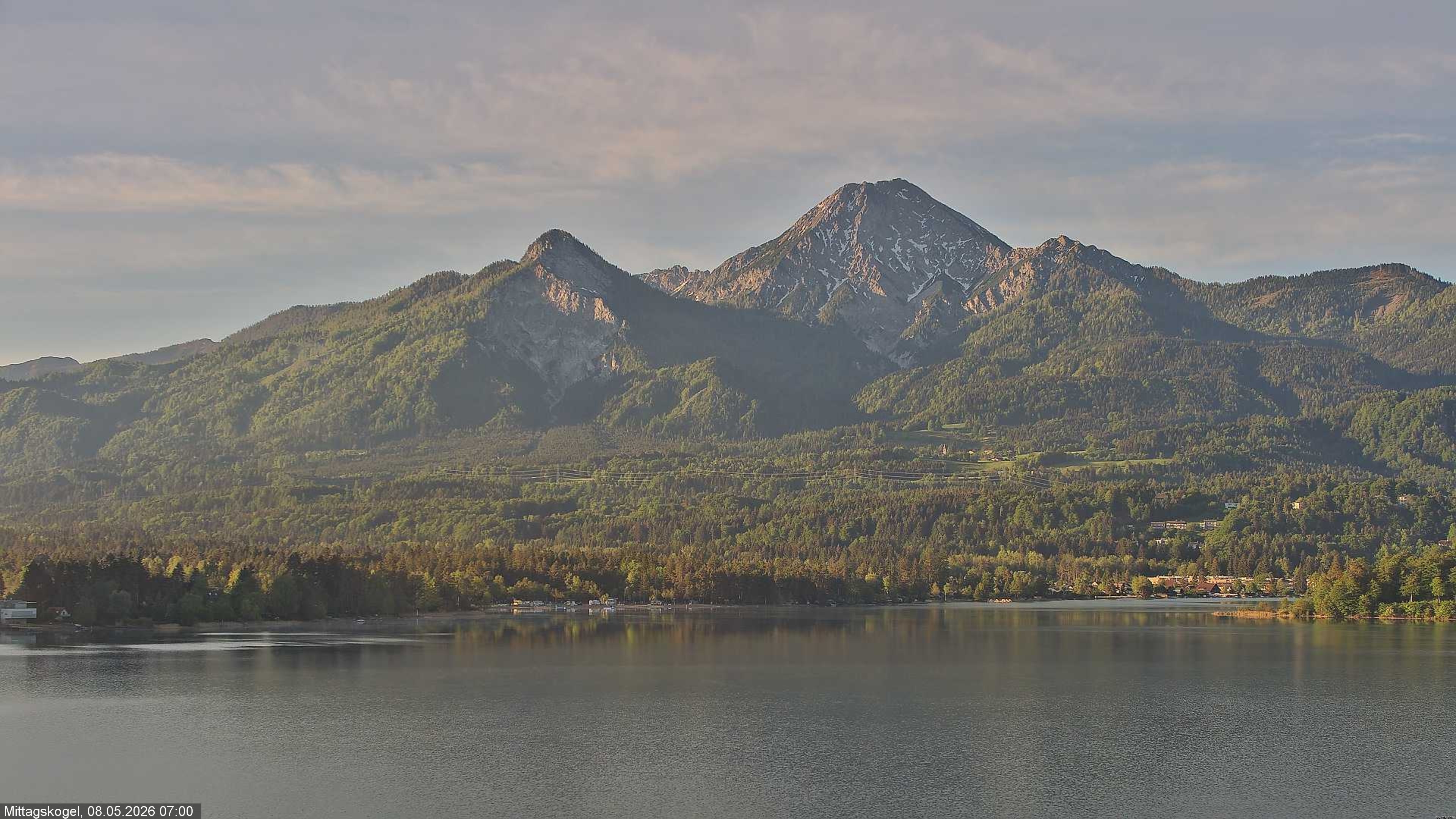 Archiv Foto Webcam Faaker See, Blickrichtung Mittagskogel