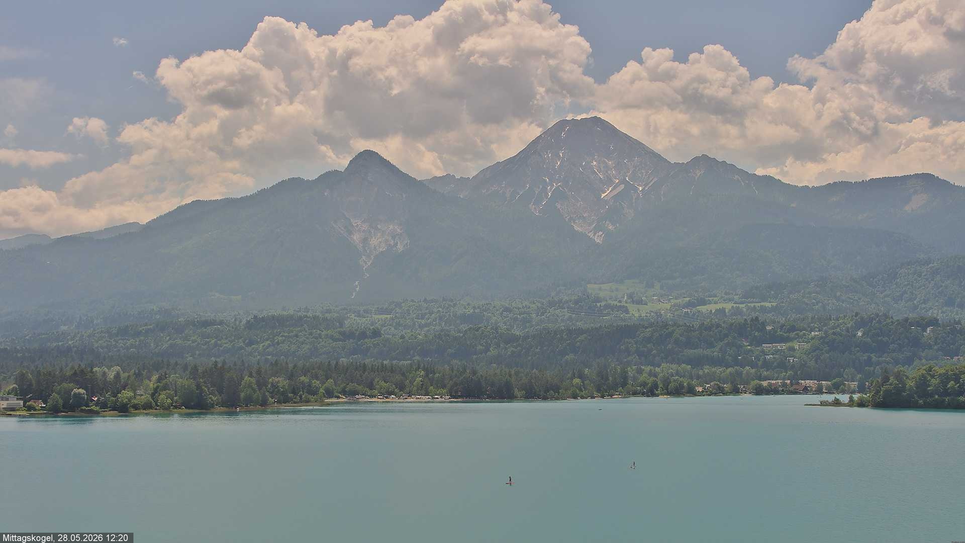 Archiv Foto Webcam Faaker See, Blickrichtung Mittagskogel
