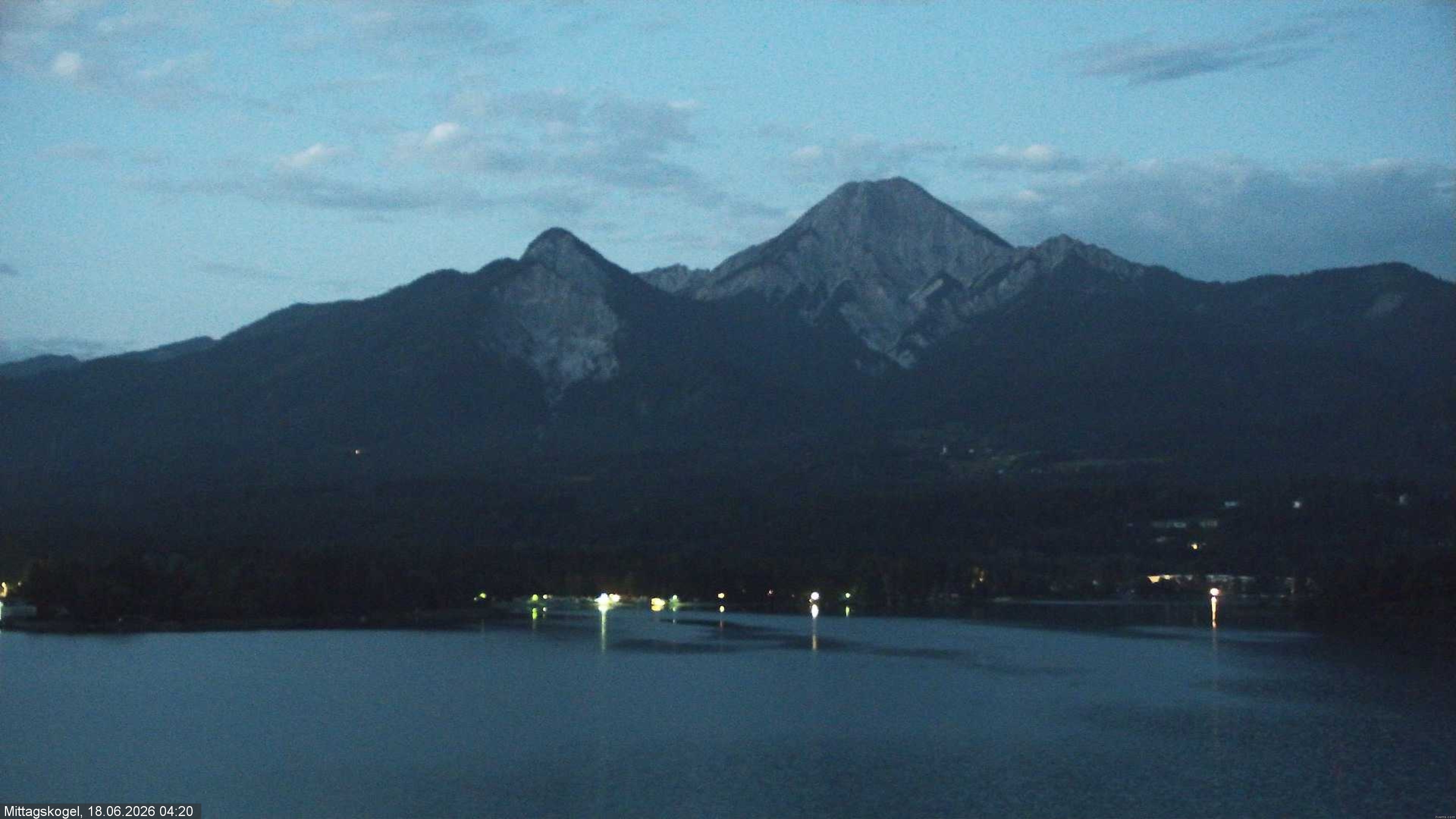 Archiv Foto Webcam Faaker See, Blickrichtung Mittagskogel