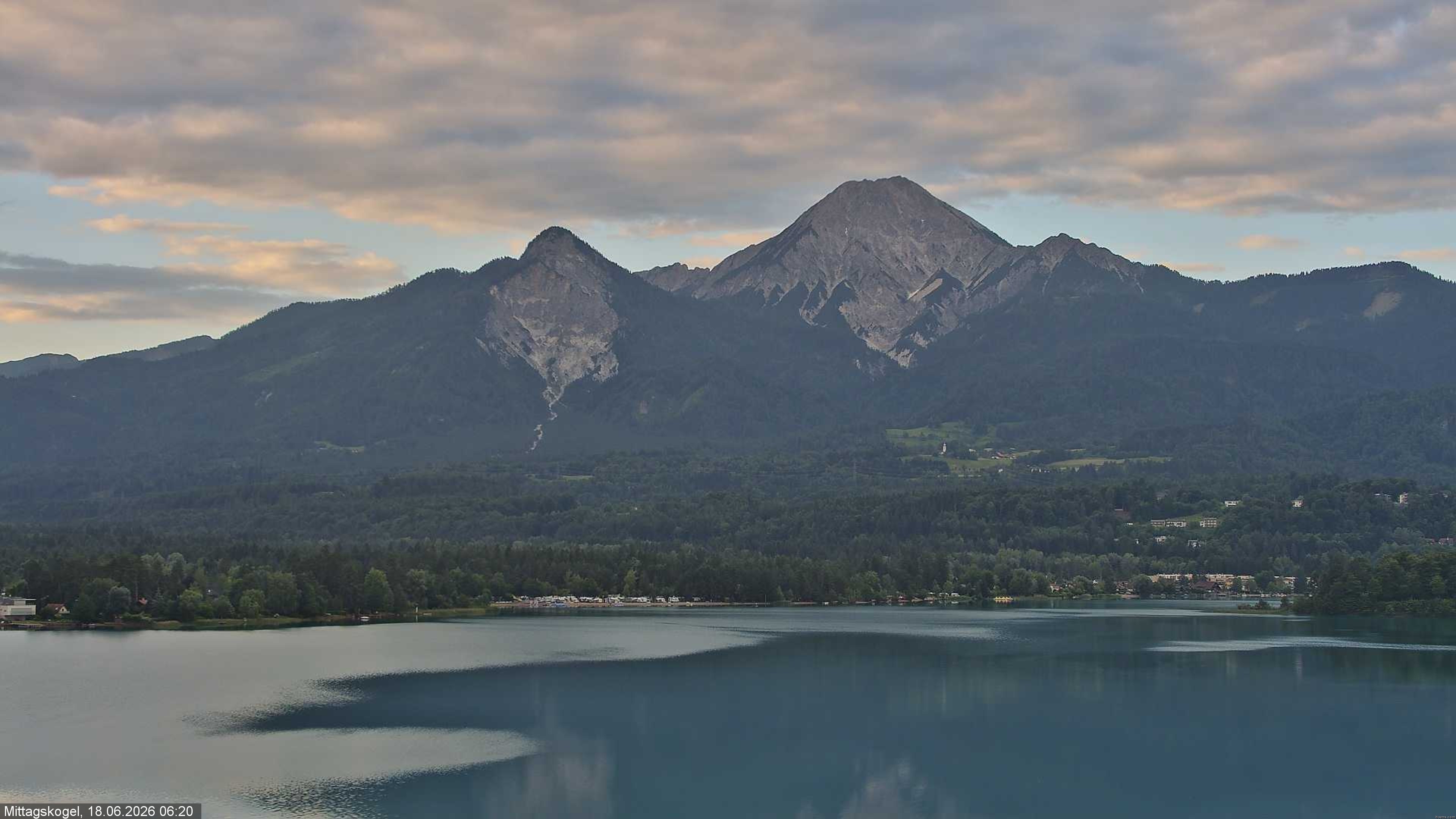 Archiv Foto Webcam Faaker See, Blickrichtung Mittagskogel
