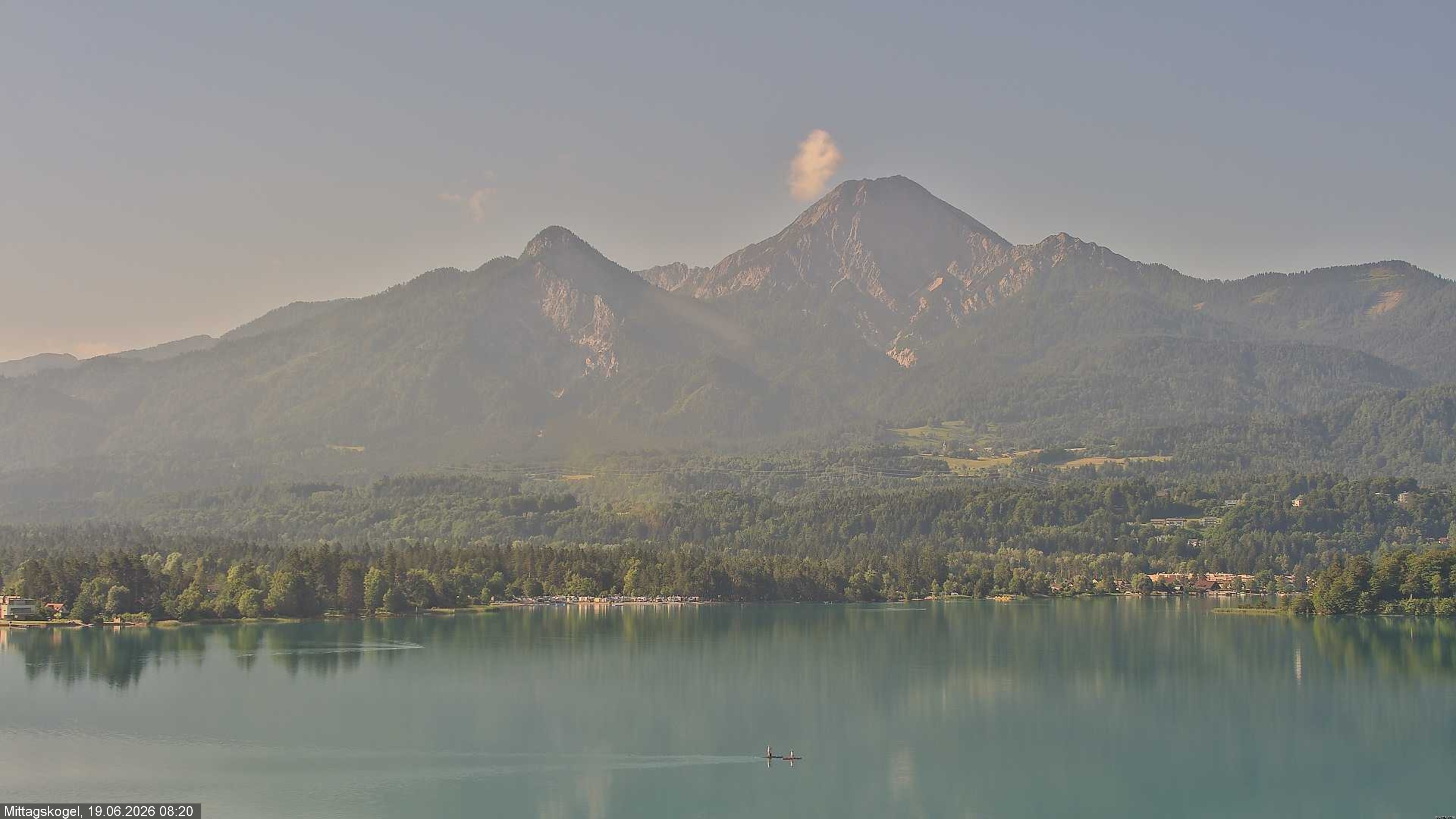 Archiv Foto Webcam Faaker See, Blickrichtung Mittagskogel