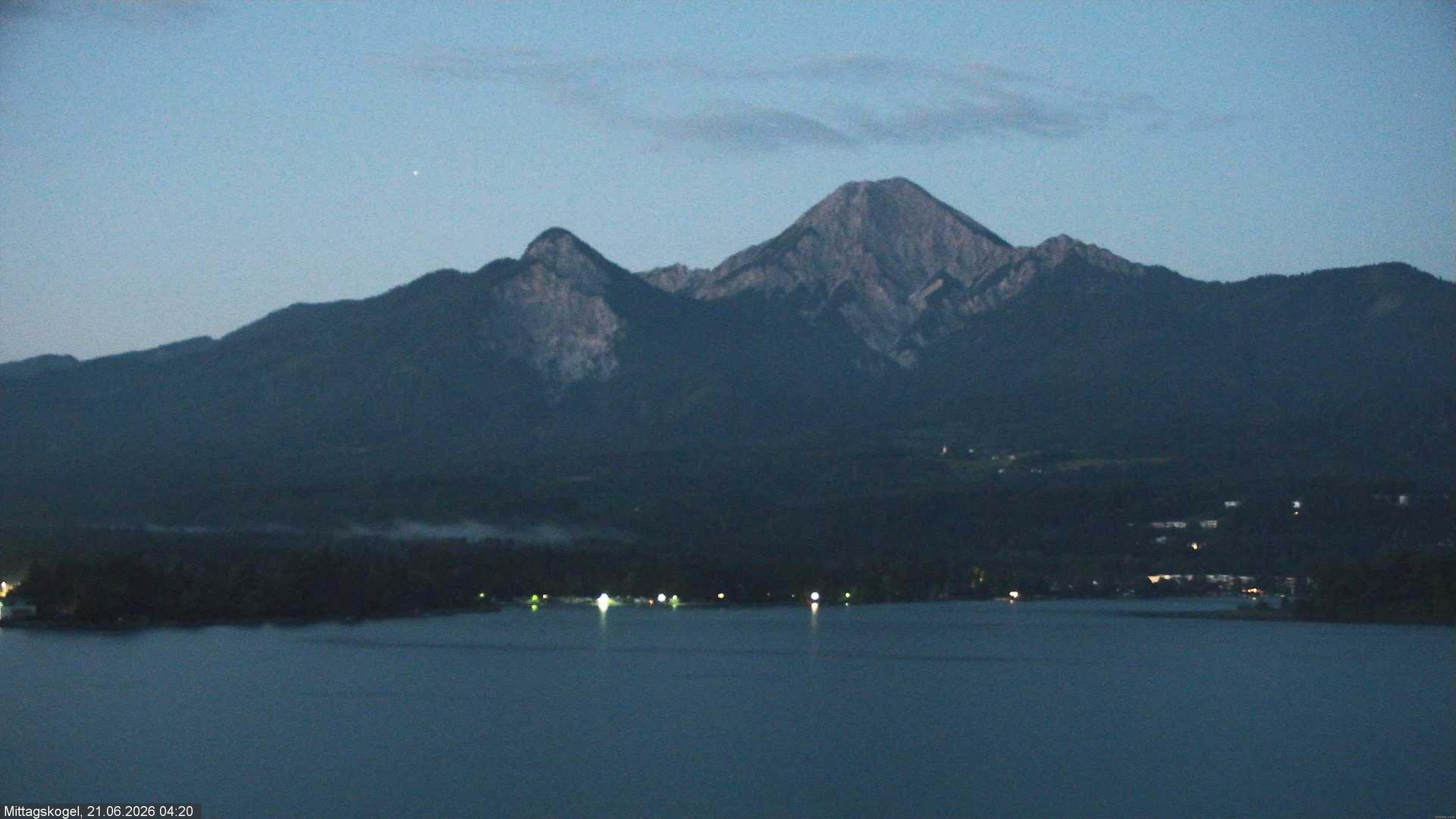 Archiv Foto Webcam Faaker See, Blickrichtung Mittagskogel