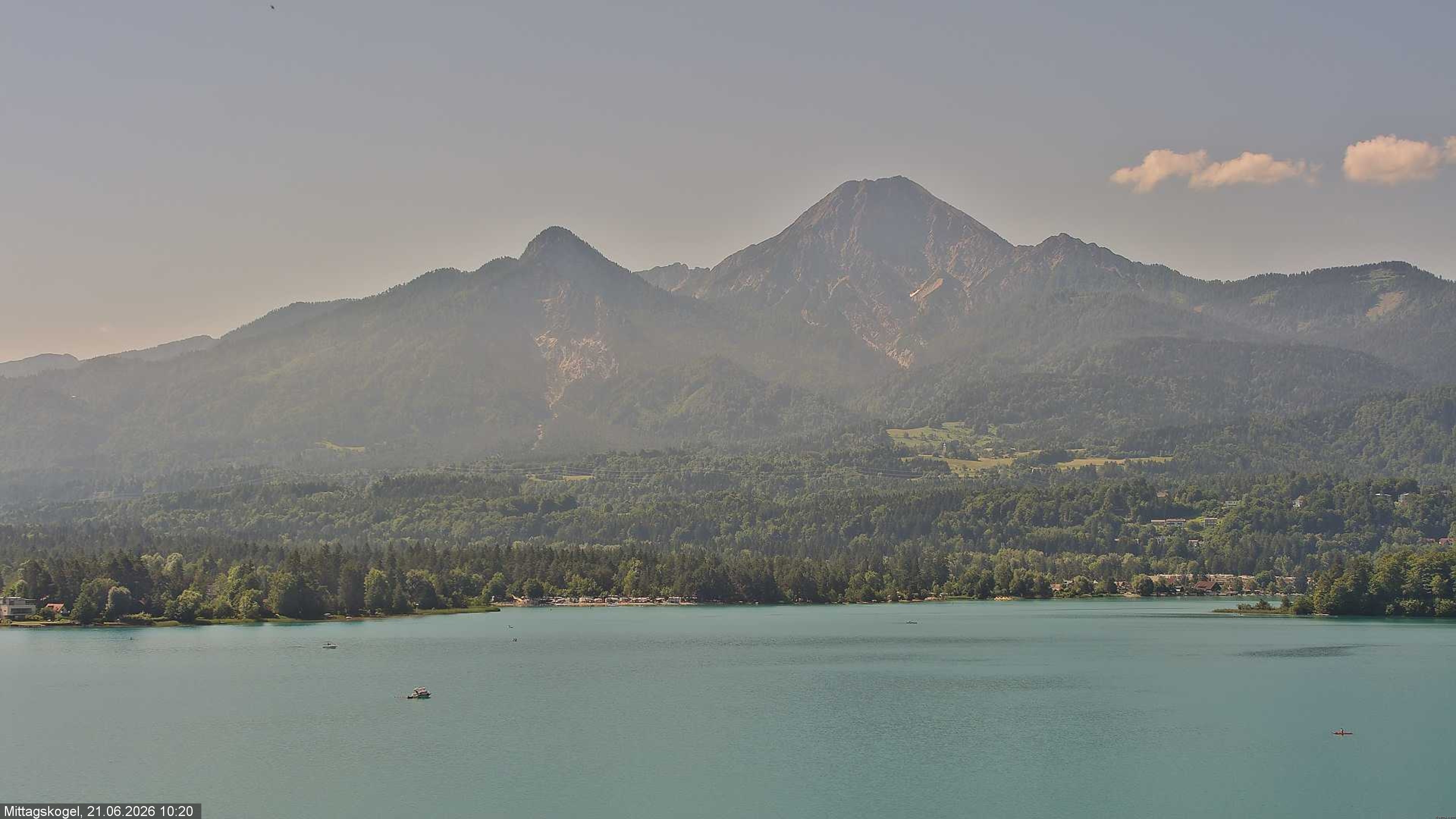 Archiv Foto Webcam Faaker See, Blickrichtung Mittagskogel