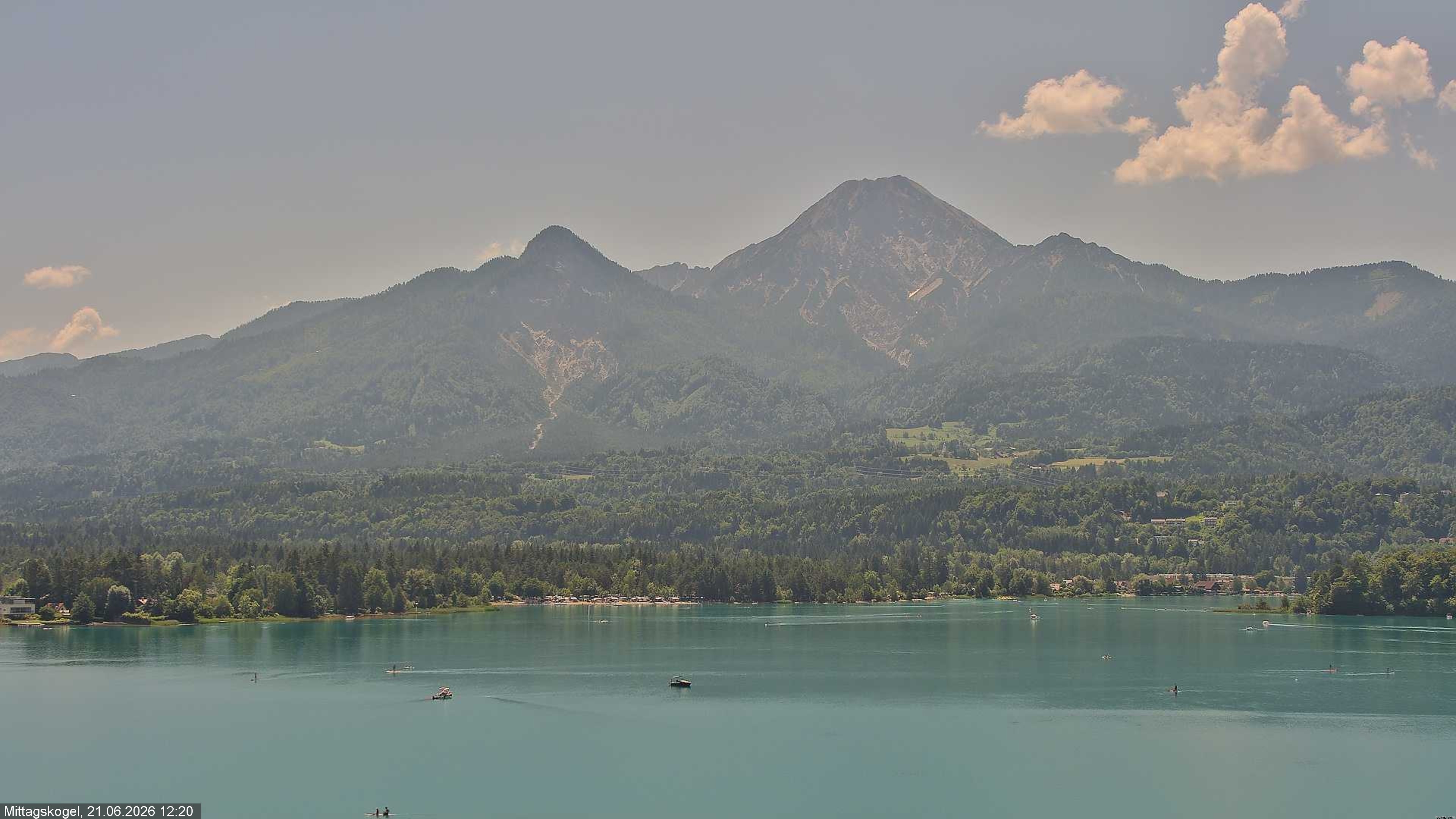 Archiv Foto Webcam Faaker See, Blickrichtung Mittagskogel