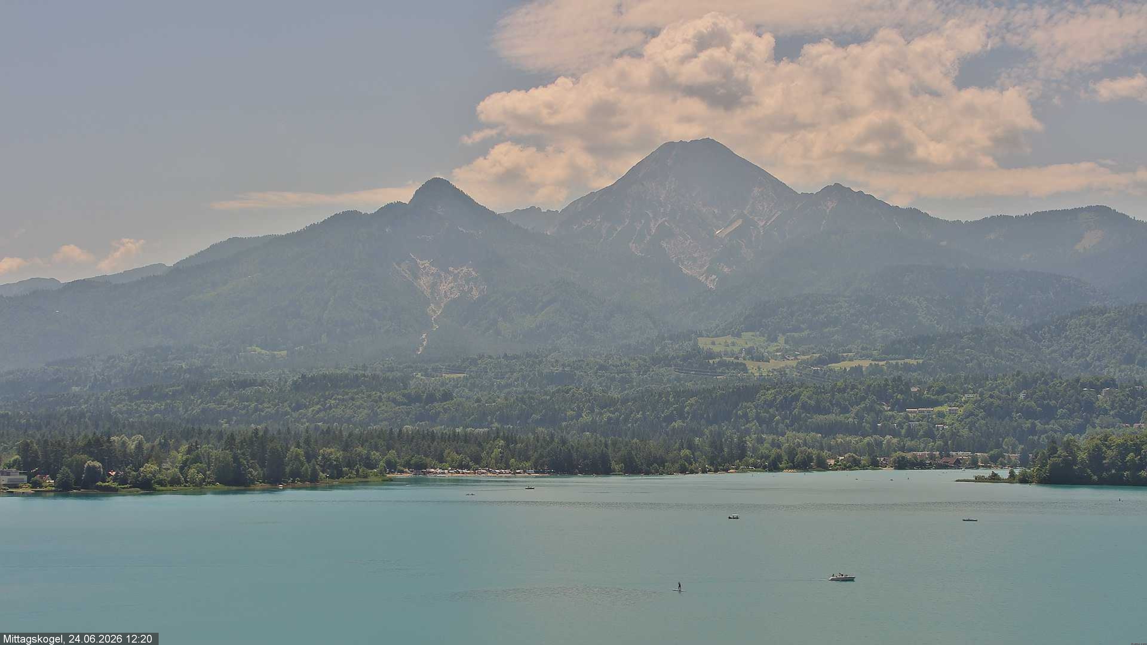 Archiv Foto Webcam Faaker See, Blickrichtung Mittagskogel