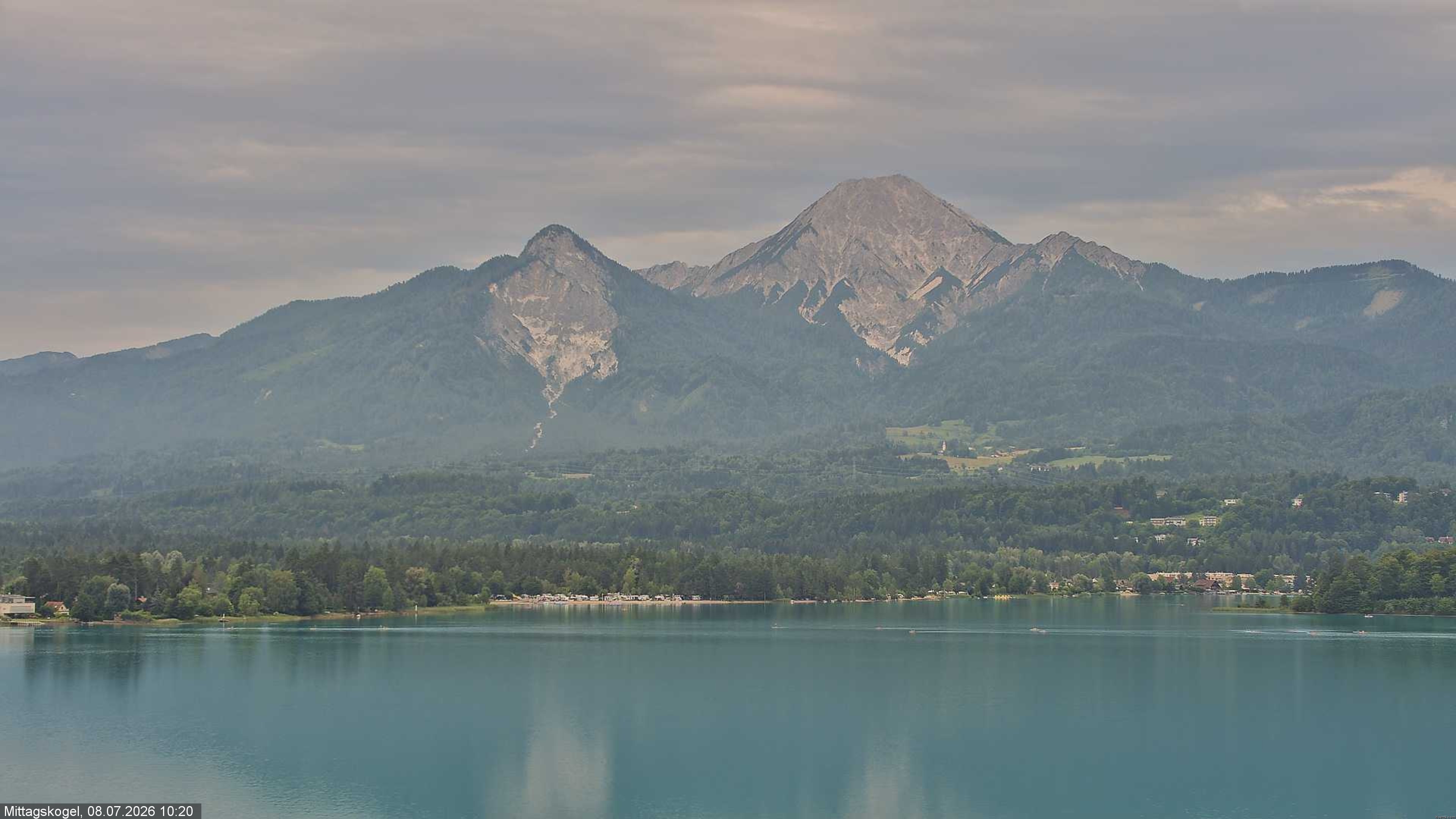 Archiv Foto Webcam Faaker See, Blickrichtung Mittagskogel