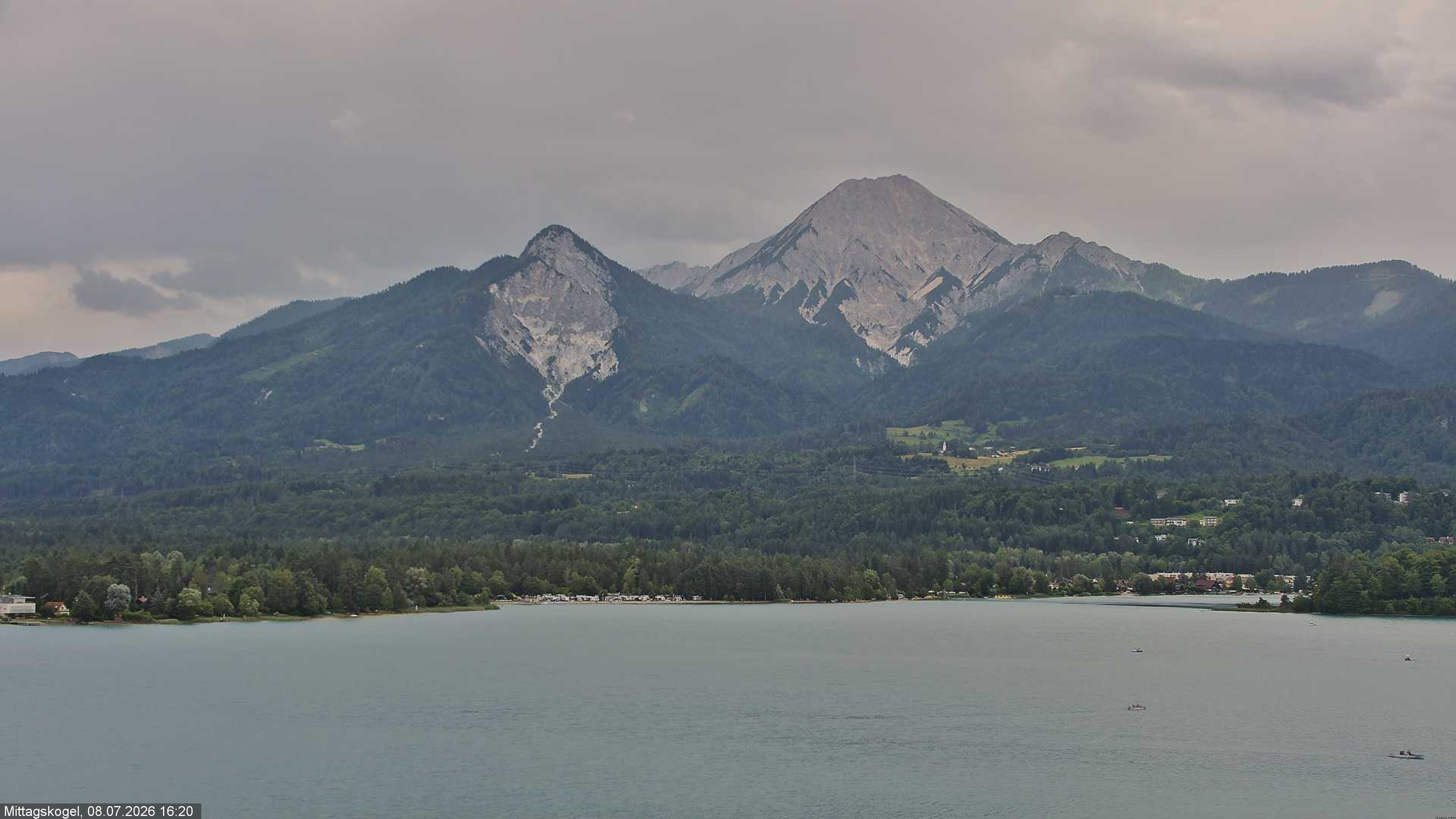 Archiv Foto Webcam Faaker See, Blickrichtung Mittagskogel