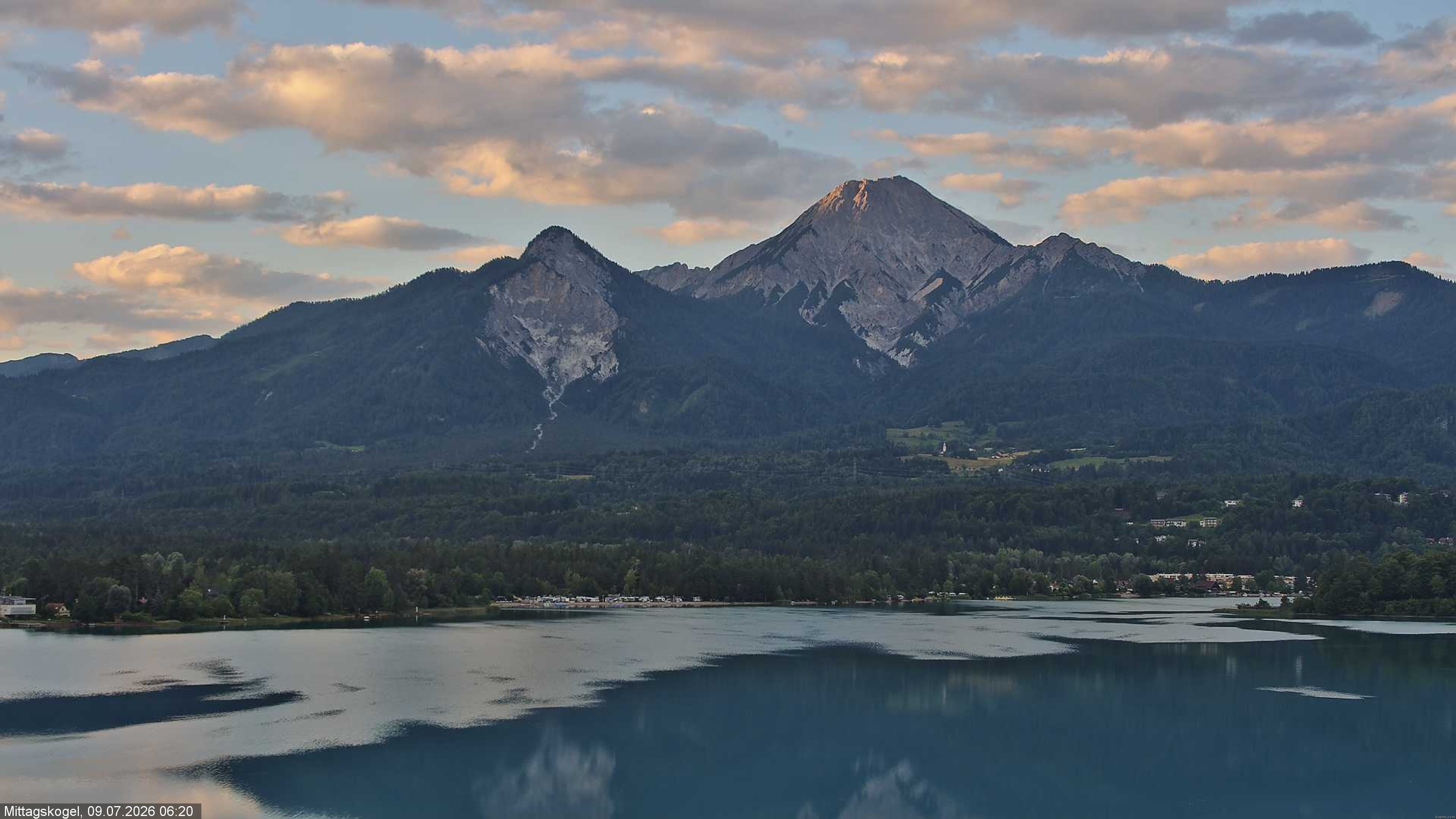 Archiv Foto Webcam Faaker See, Blickrichtung Mittagskogel