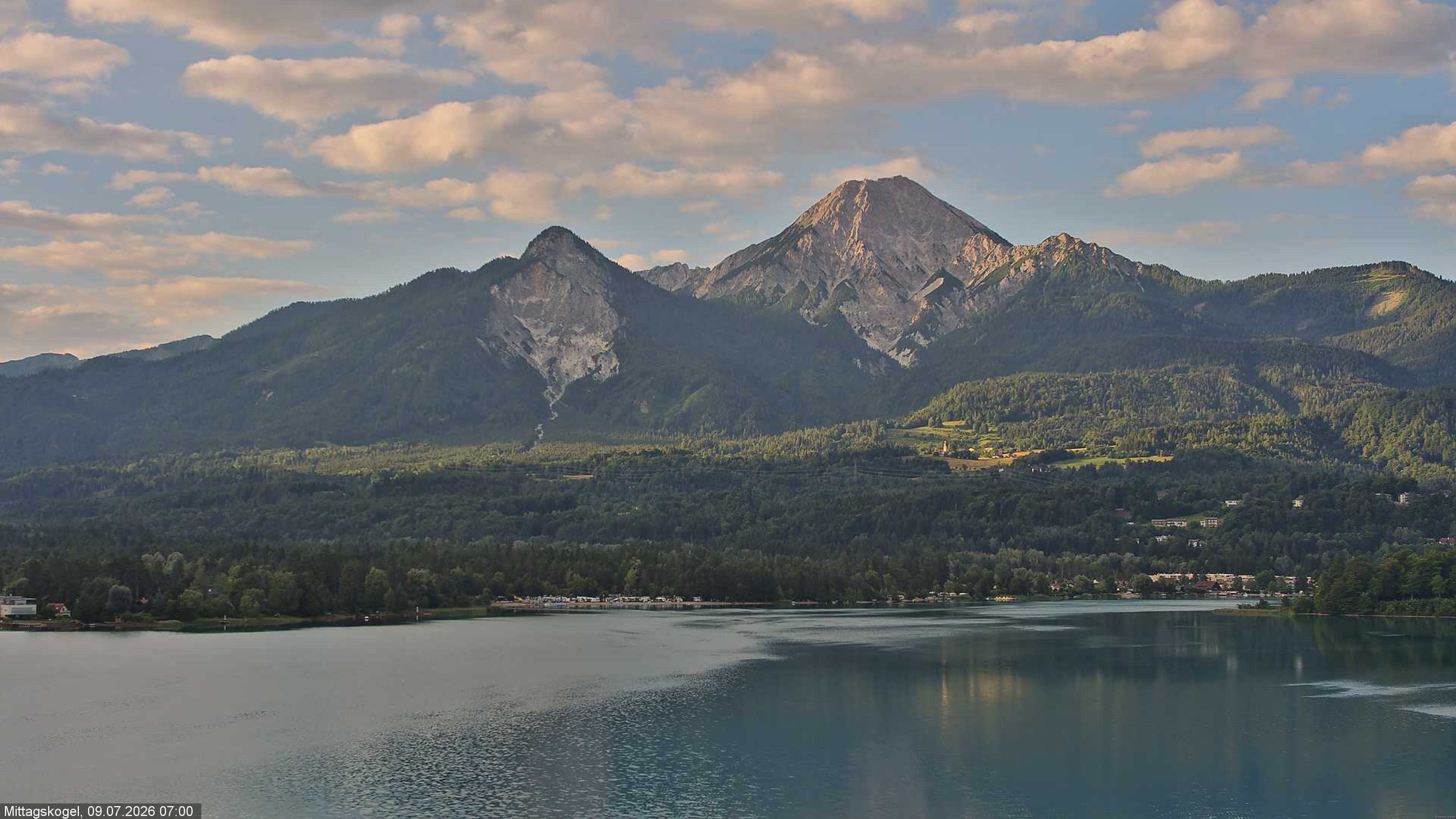 Archiv Foto Webcam Faaker See, Blickrichtung Mittagskogel