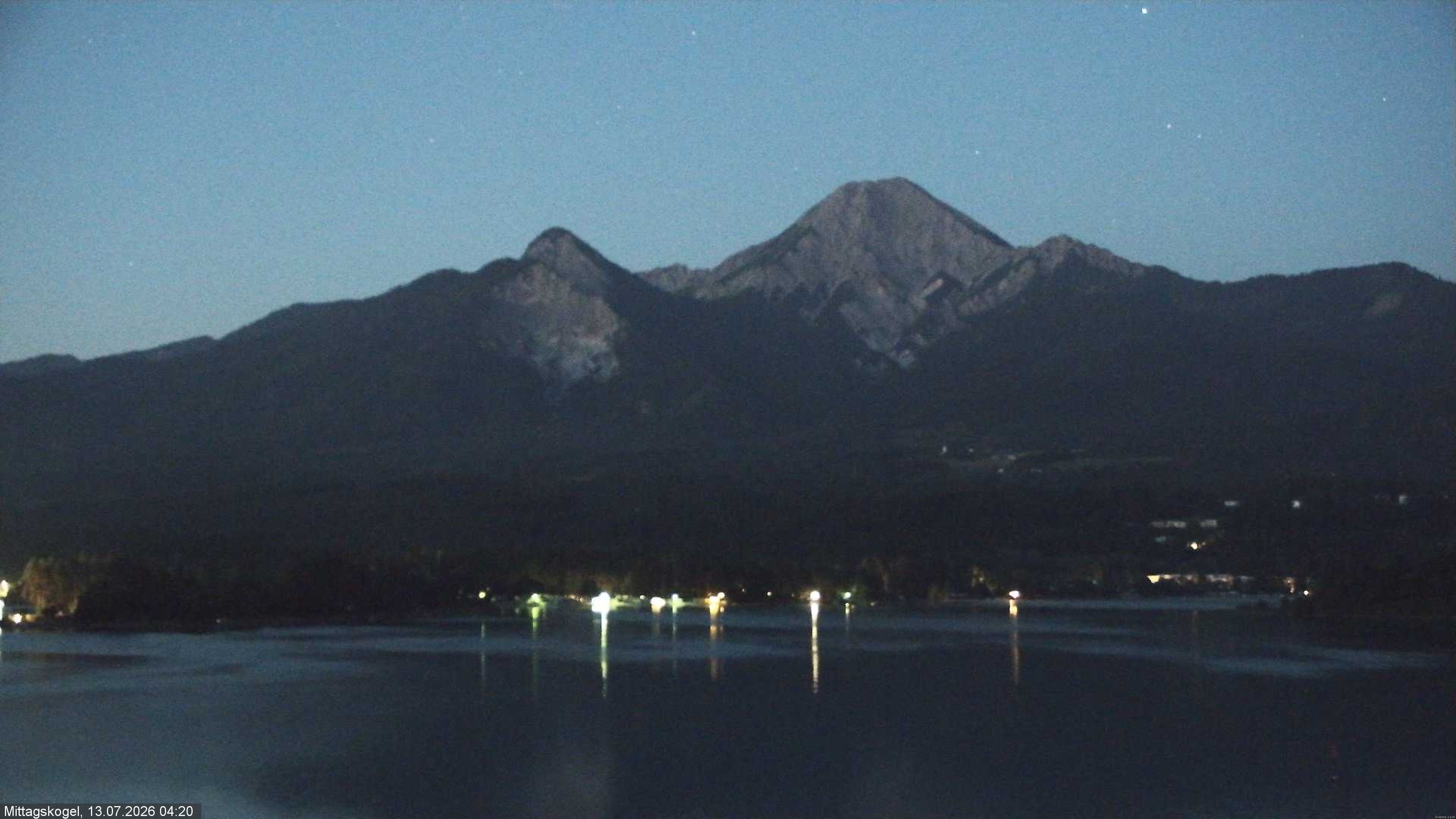 Archiv Foto Webcam Faaker See, Blickrichtung Mittagskogel
