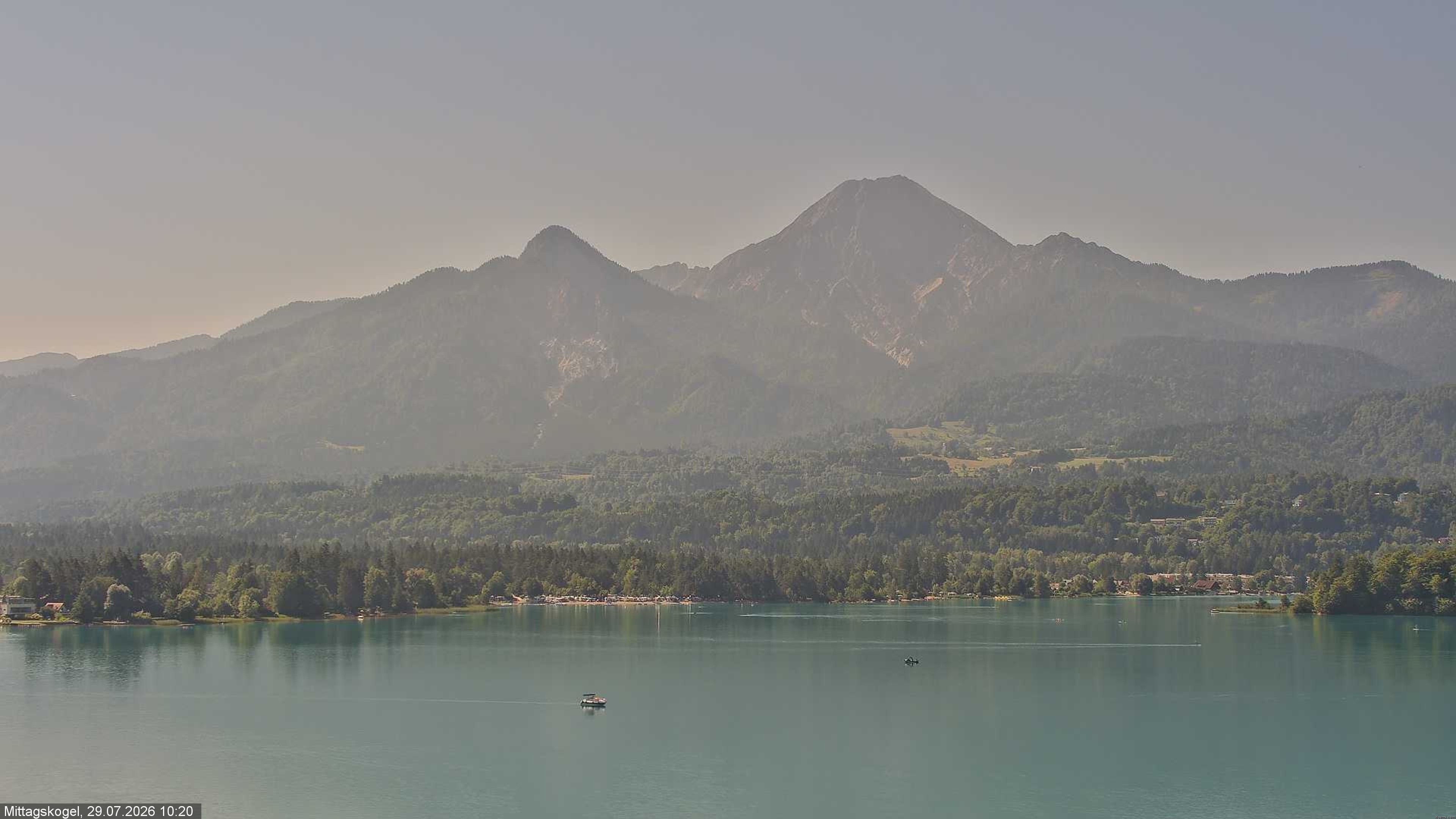 Archiv Foto Webcam Faaker See, Blickrichtung Mittagskogel