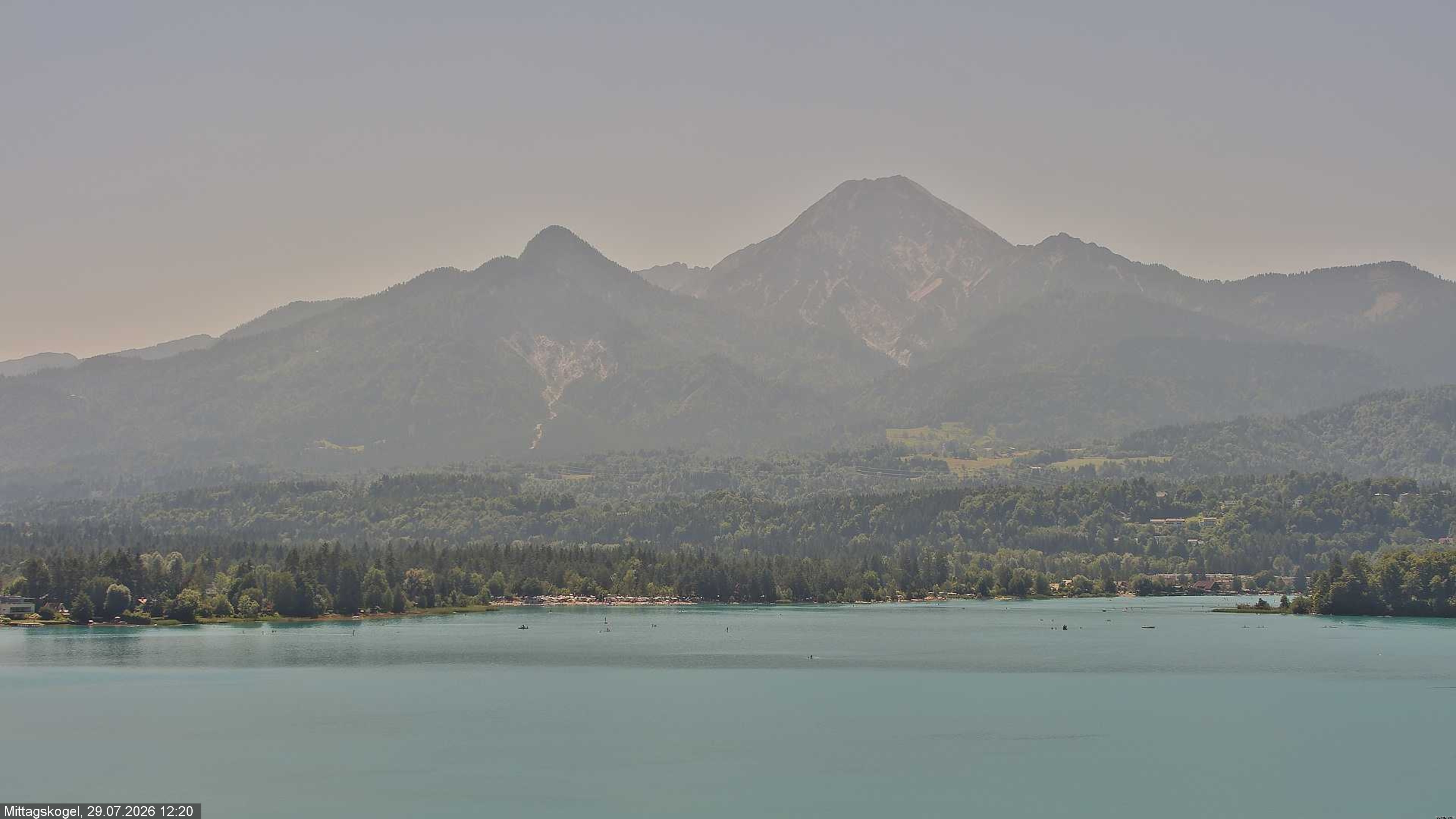 Archiv Foto Webcam Faaker See, Blickrichtung Mittagskogel