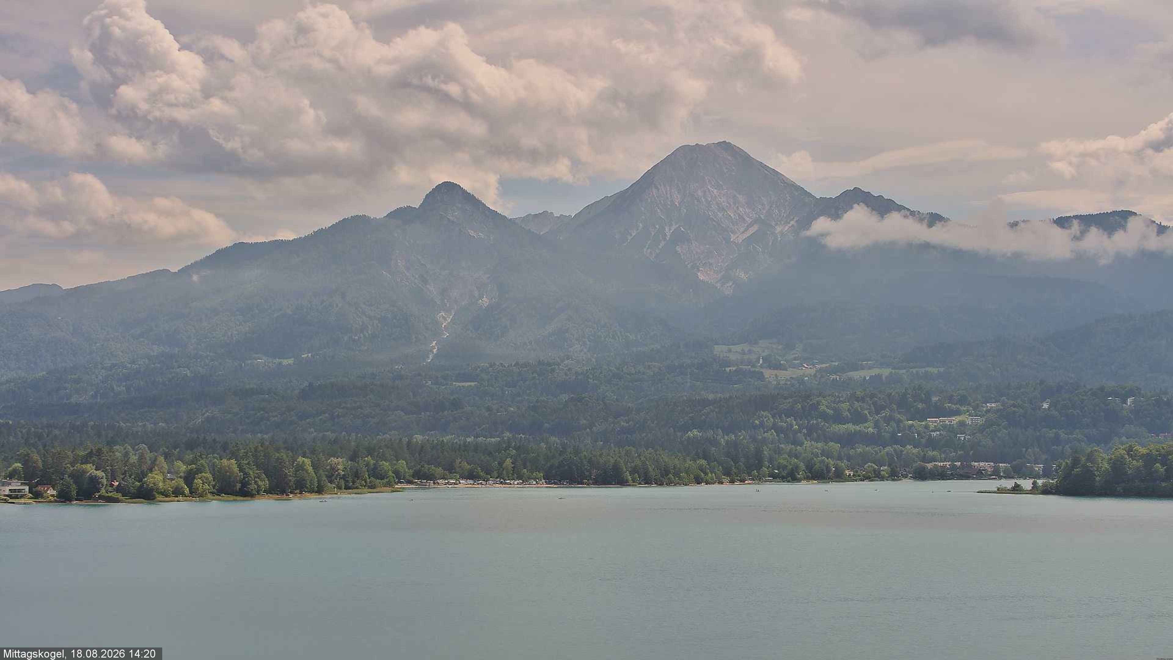 Archiv Foto Webcam Faaker See, Blickrichtung Mittagskogel