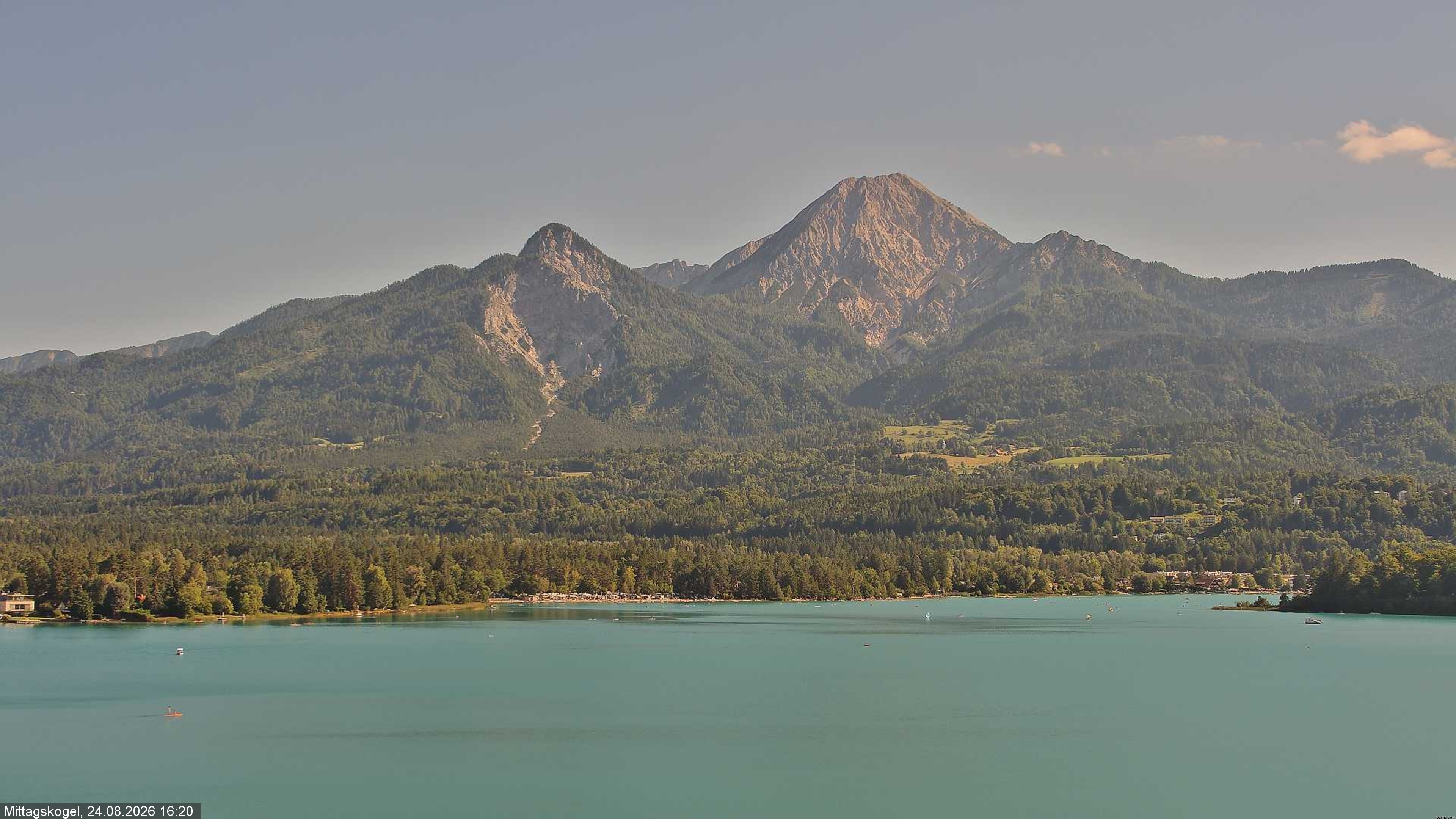 Archiv Foto Webcam Faaker See, Blickrichtung Mittagskogel