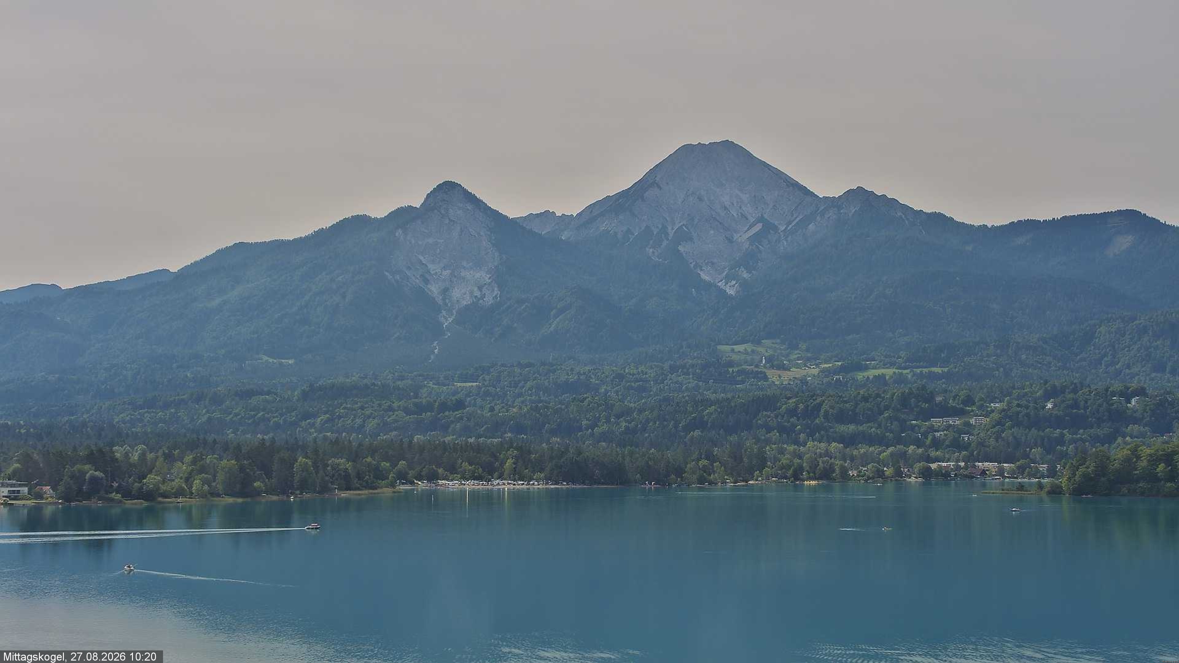 Archiv Foto Webcam Faaker See, Blickrichtung Mittagskogel