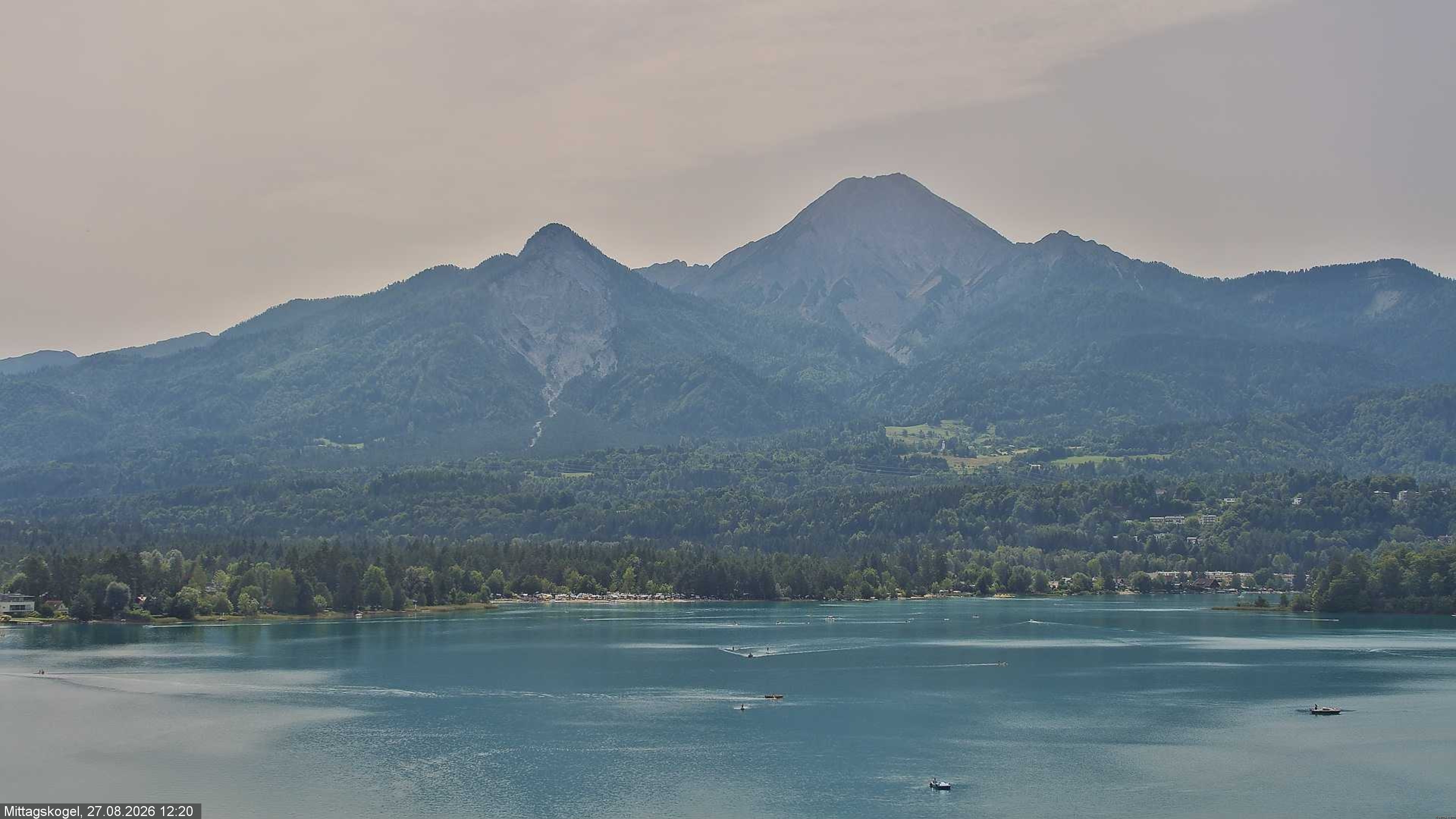 Archiv Foto Webcam Faaker See, Blickrichtung Mittagskogel