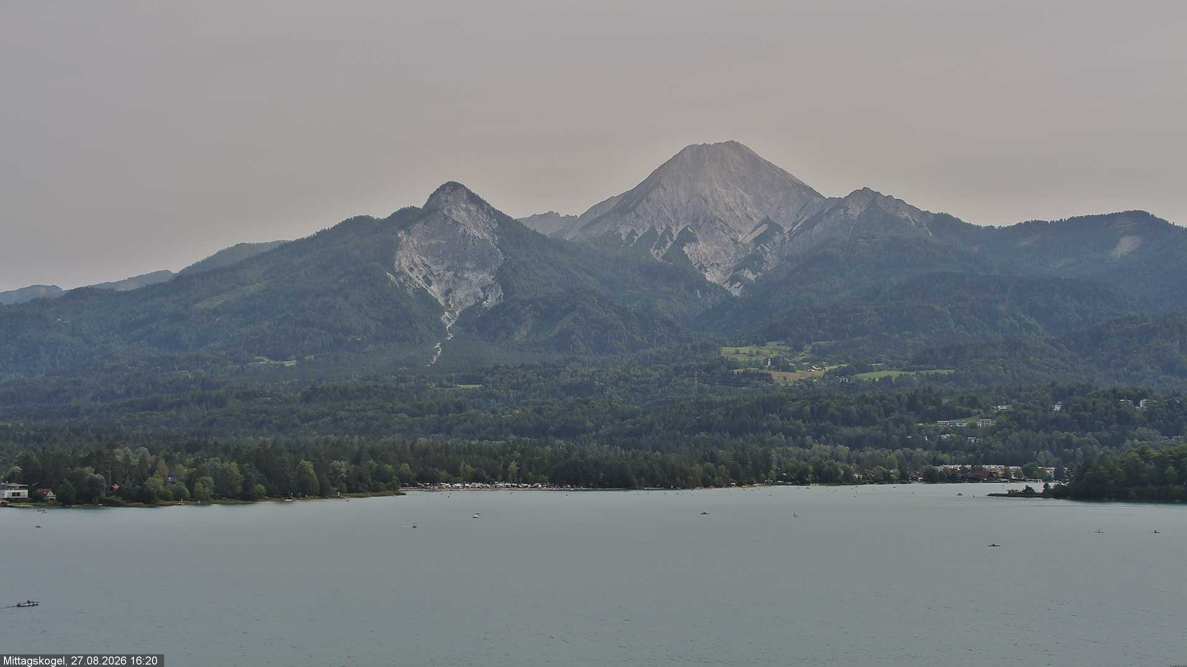 Archiv Foto Webcam Faaker See, Blickrichtung Mittagskogel