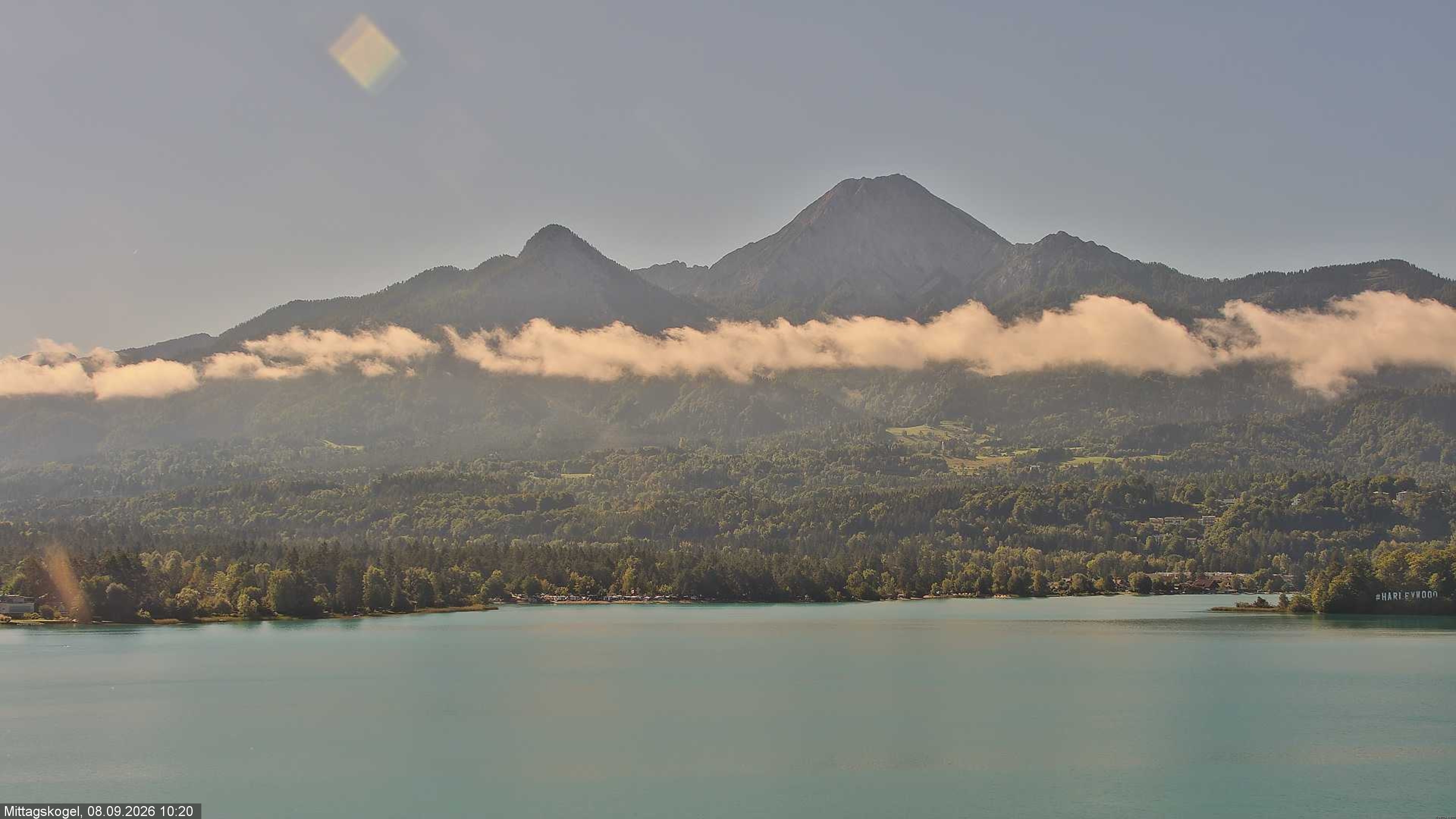 Archiv Foto Webcam Faaker See, Blickrichtung Mittagskogel