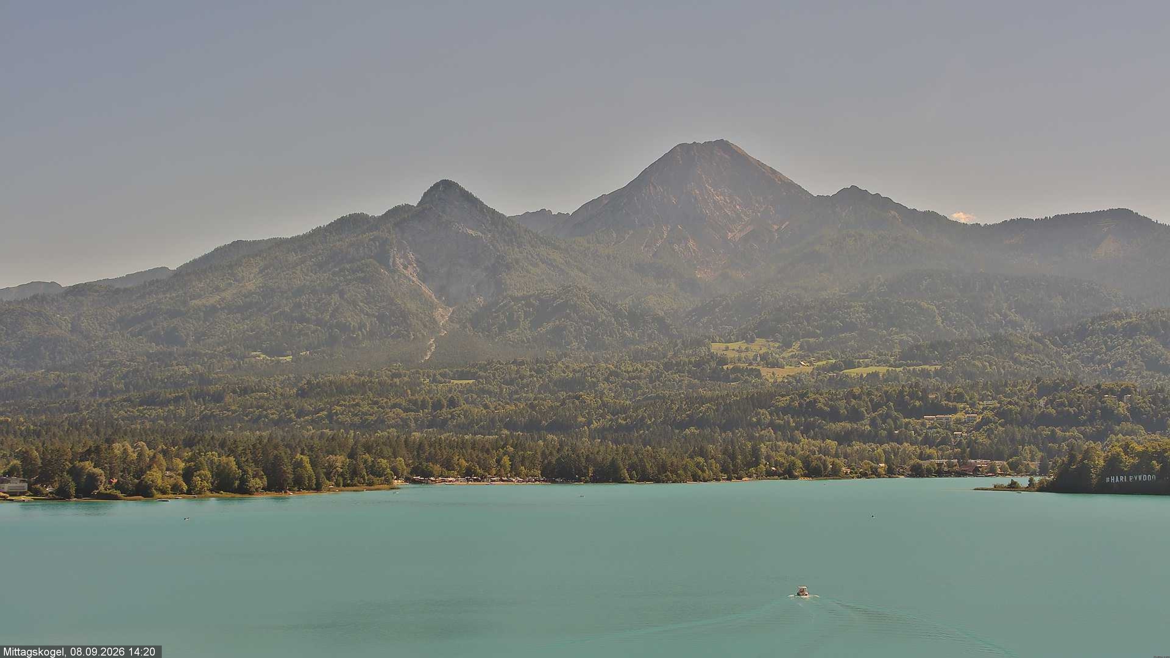 Archiv Foto Webcam Faaker See, Blickrichtung Mittagskogel