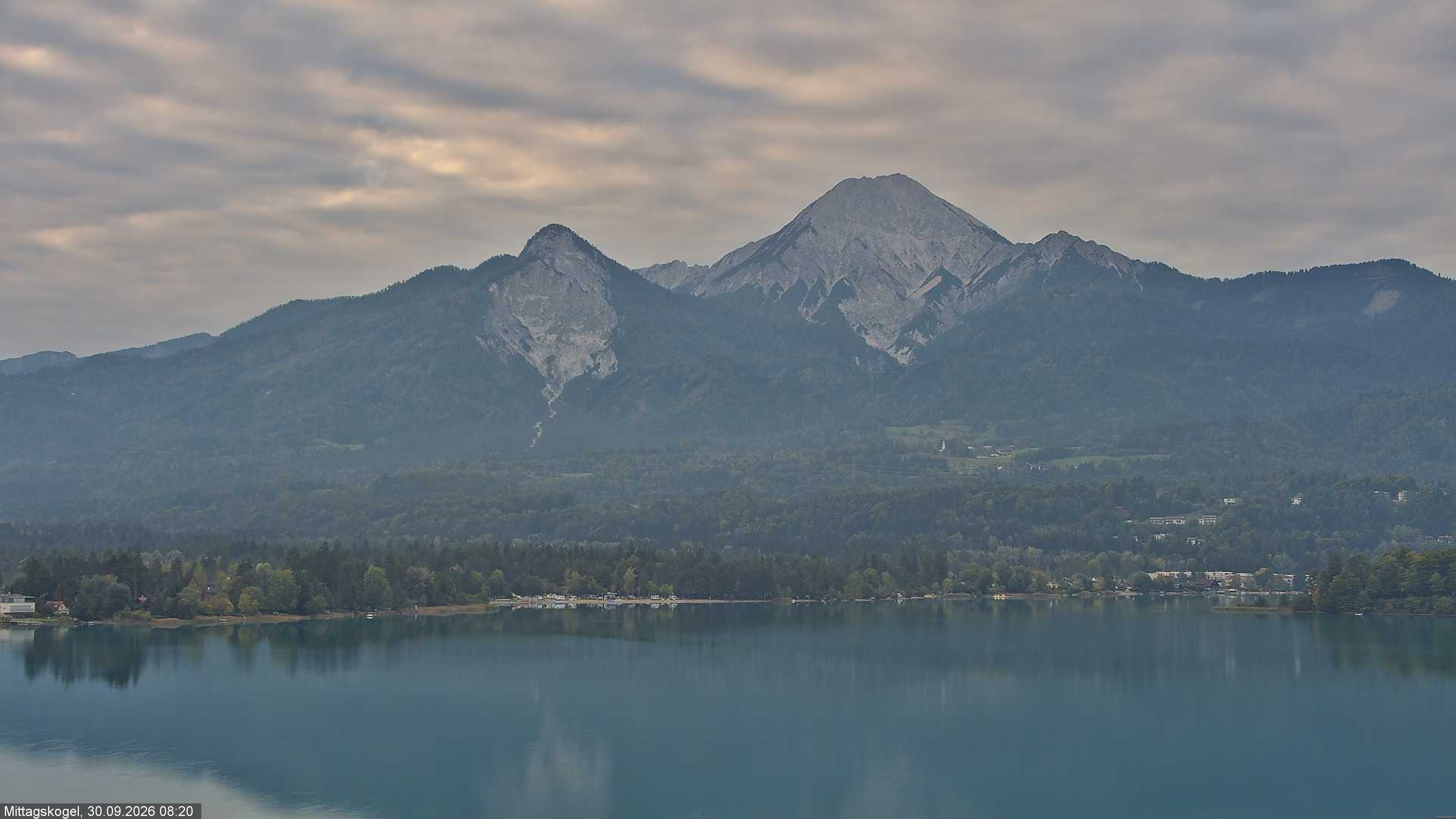 Archiv Foto Webcam Faaker See, Blickrichtung Mittagskogel